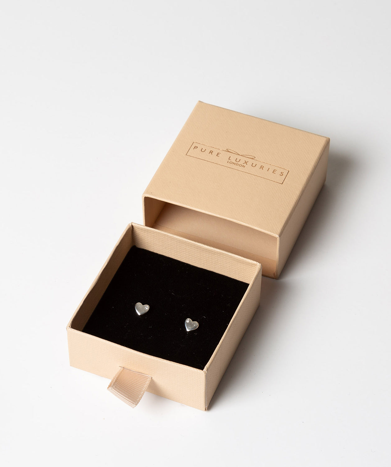 'Viviana' Sterling Silver Heart Stud Earrings image 3