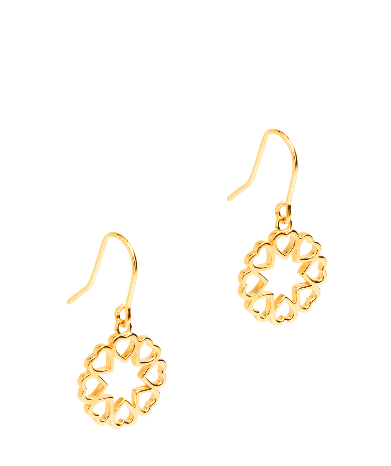 Gift Packaged 'Philida' 18ct Yellow Gold Plated Sterling Silver Love Heart Star Earrings