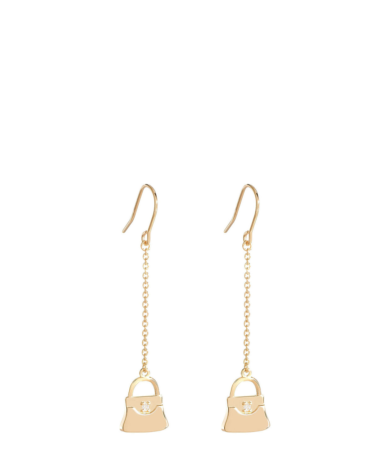 'Maxima' Gold Plated Sterling Silver Handbag Drop Earrings image 1