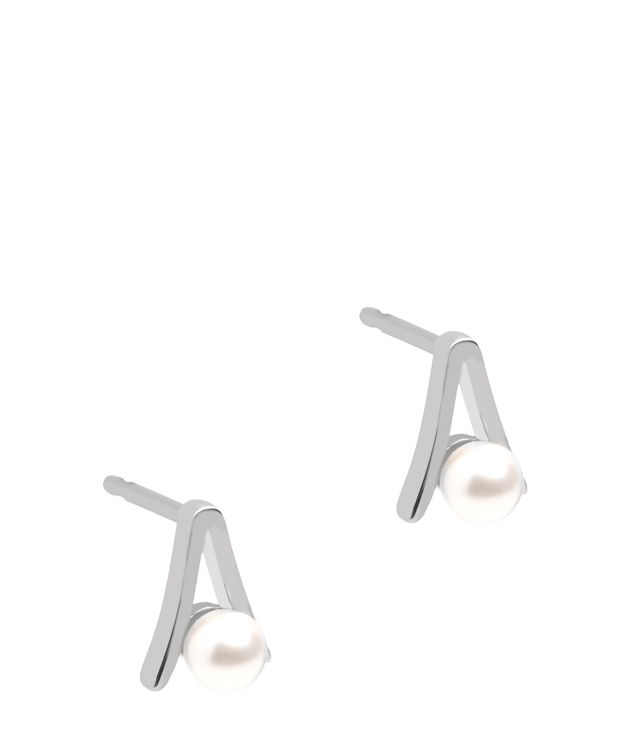 Gift Packaged 'Bastia' Sterling Silver & Pearl Stud Earrings