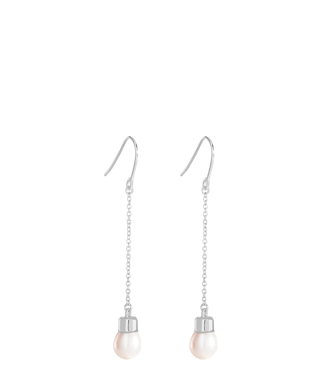 Gift Packaged 'Romy' Sterling Silver Hanging Pearl Earrings