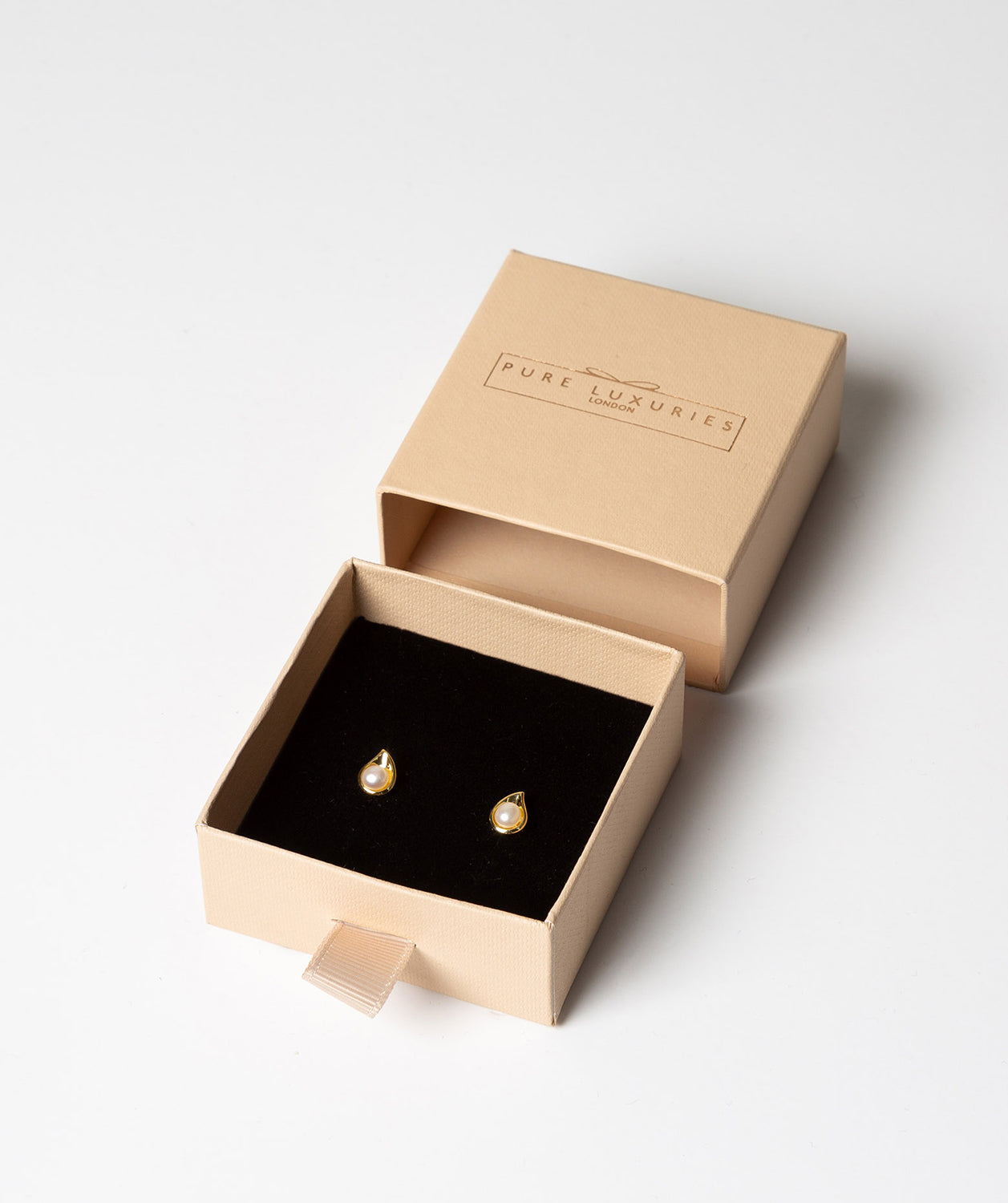 Gift Packaged 'Ambre' 18ct Gold Plated Sterling Silver Teardrop Earrings