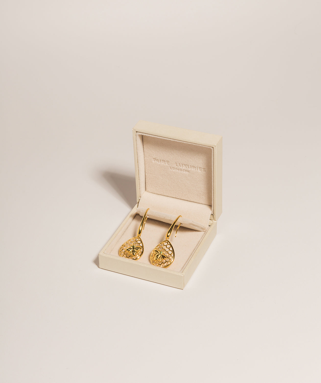 Gift Packaged 'Candice' 18ct Yellow Gold Plated 925 Silver Bee Drop Earrings