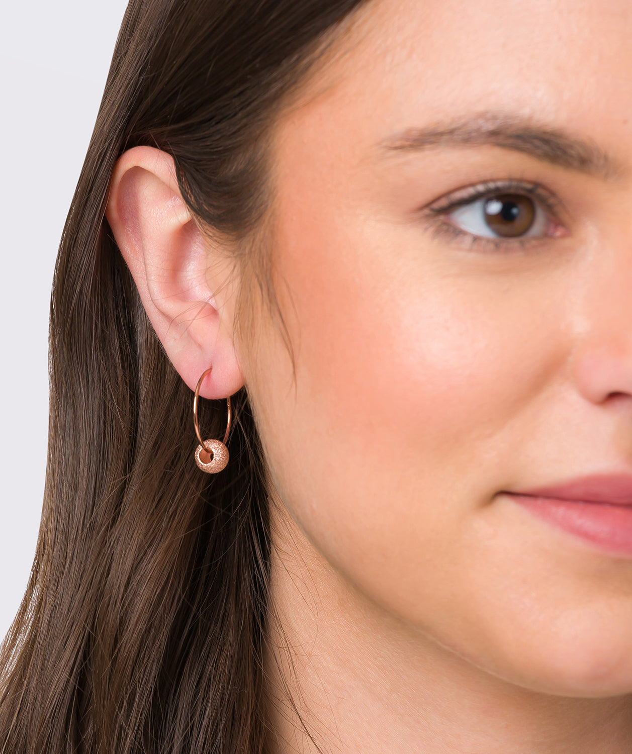 Gift Packaged 'Roisin' 18ct Rose Gold Plated Sterling Silver Sparkle Hoop Earrings