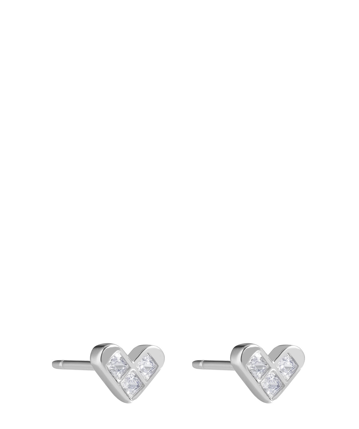 'Jeanne' Sterling Silver and Crystal Heart Earrings image 1