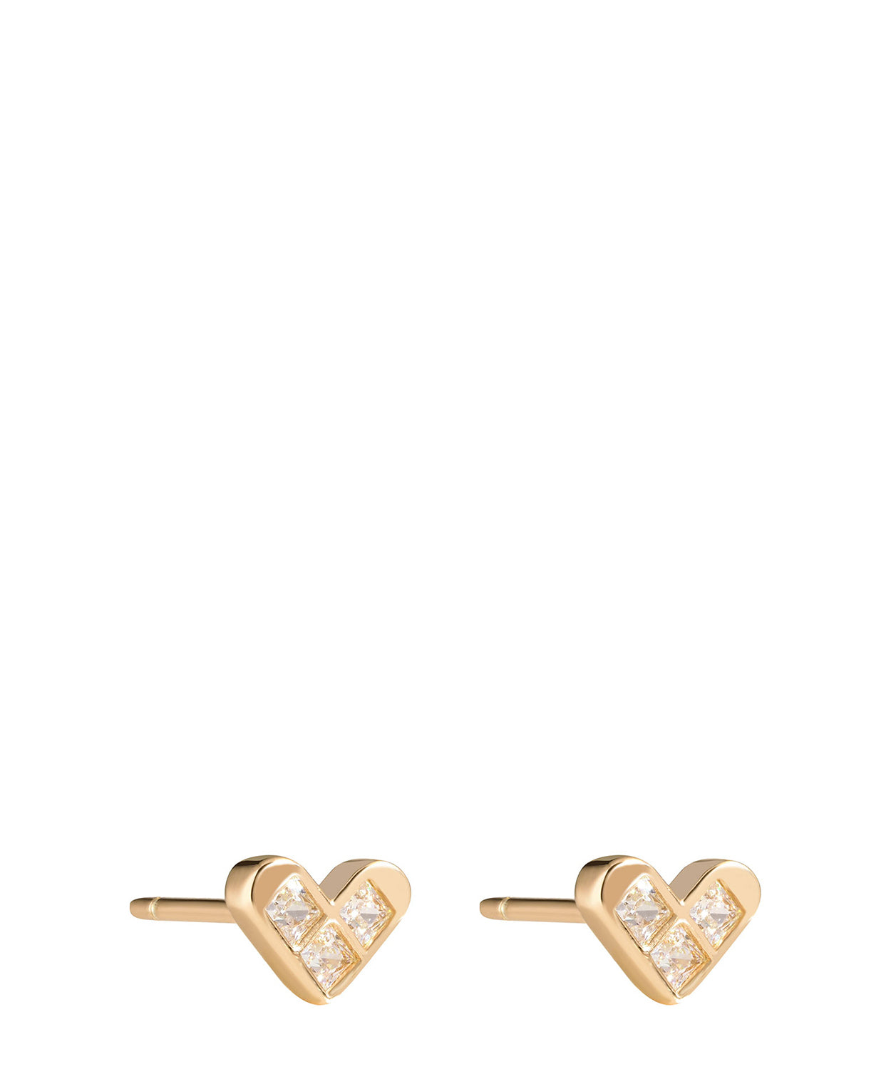 'Jeanne' Gold Plated Sterling Silver and Crystal Heart Earrings image 1