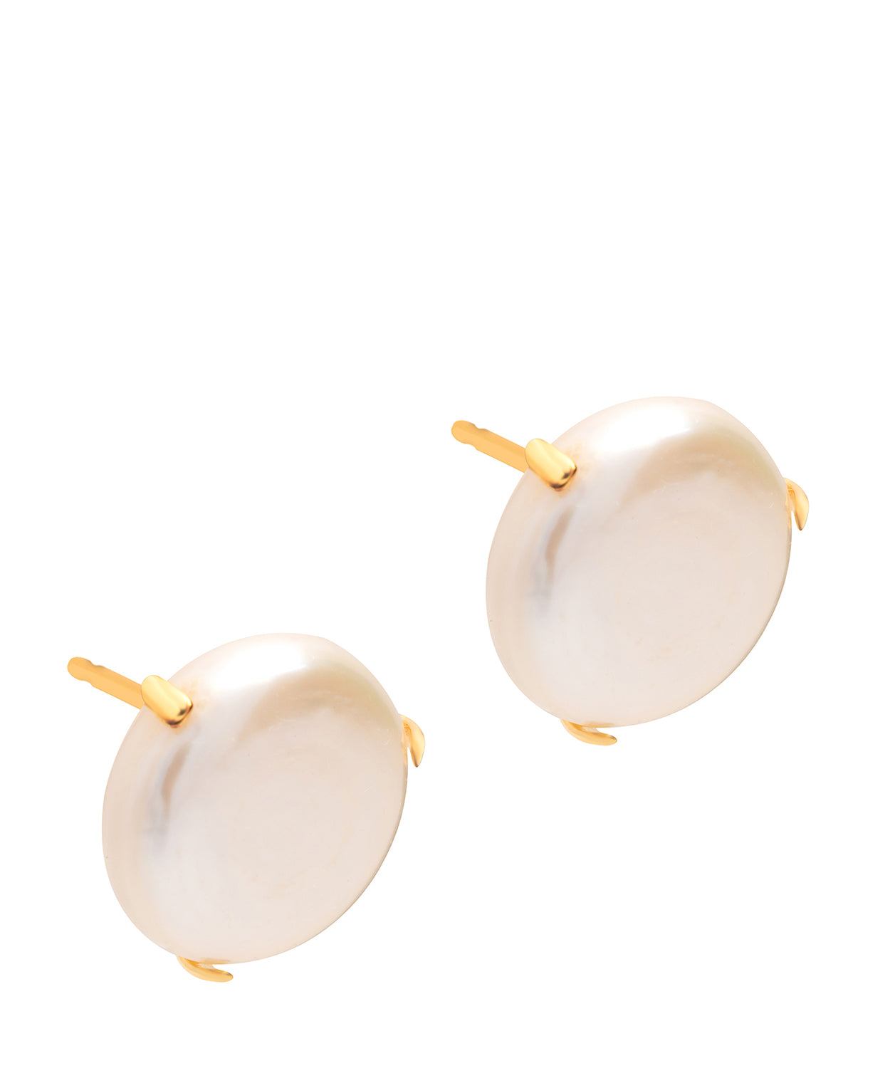 Gift Packaged 'Enora' 18ct Yellow Gold Plated Sterling Silver Shell Pearl Earrings