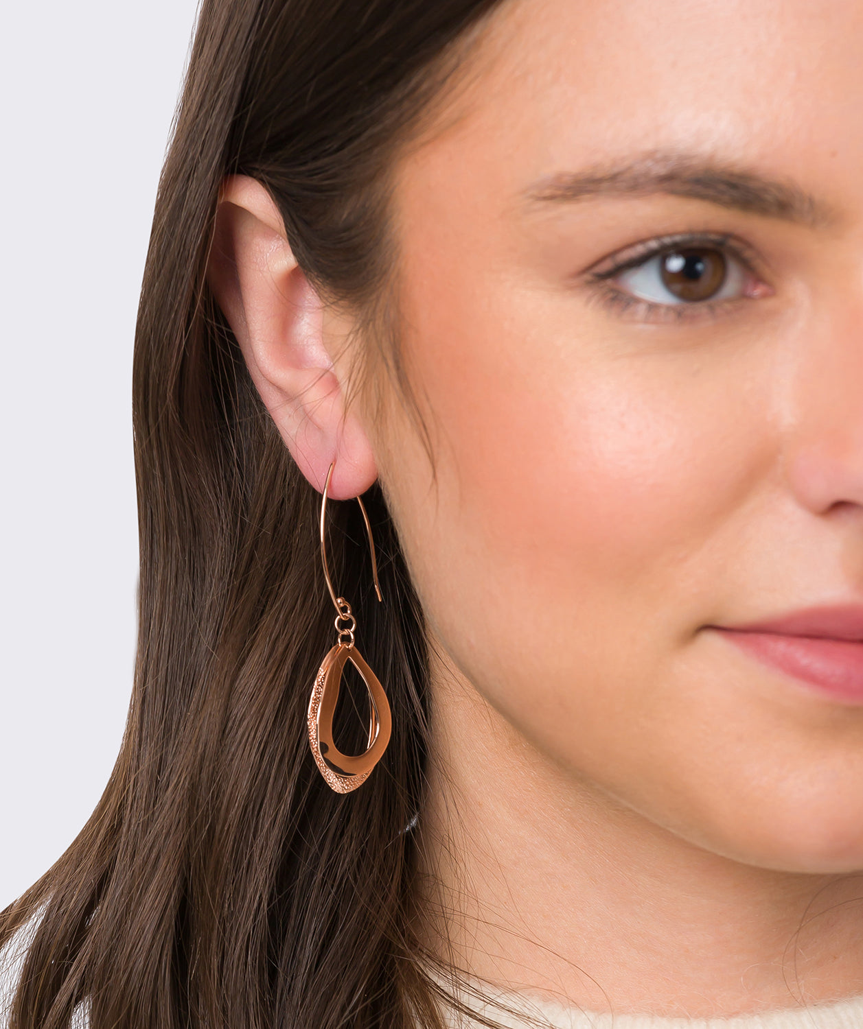 Gift Packaged 'Ember' 18ct Rose Gold Plated Sterling Silver Drop Earrings