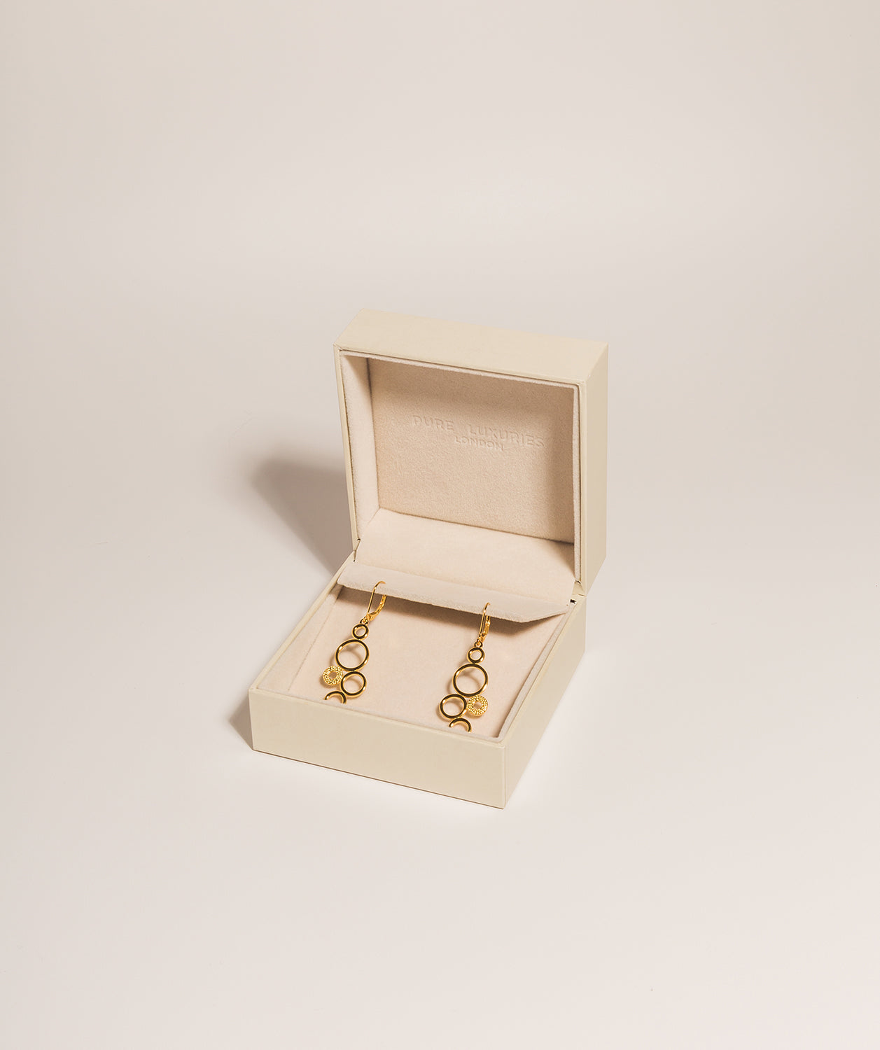 Gift Packaged 'Eshe' 18ct Yellow Gold Plated 925 Silver Hoop Drop Earrings