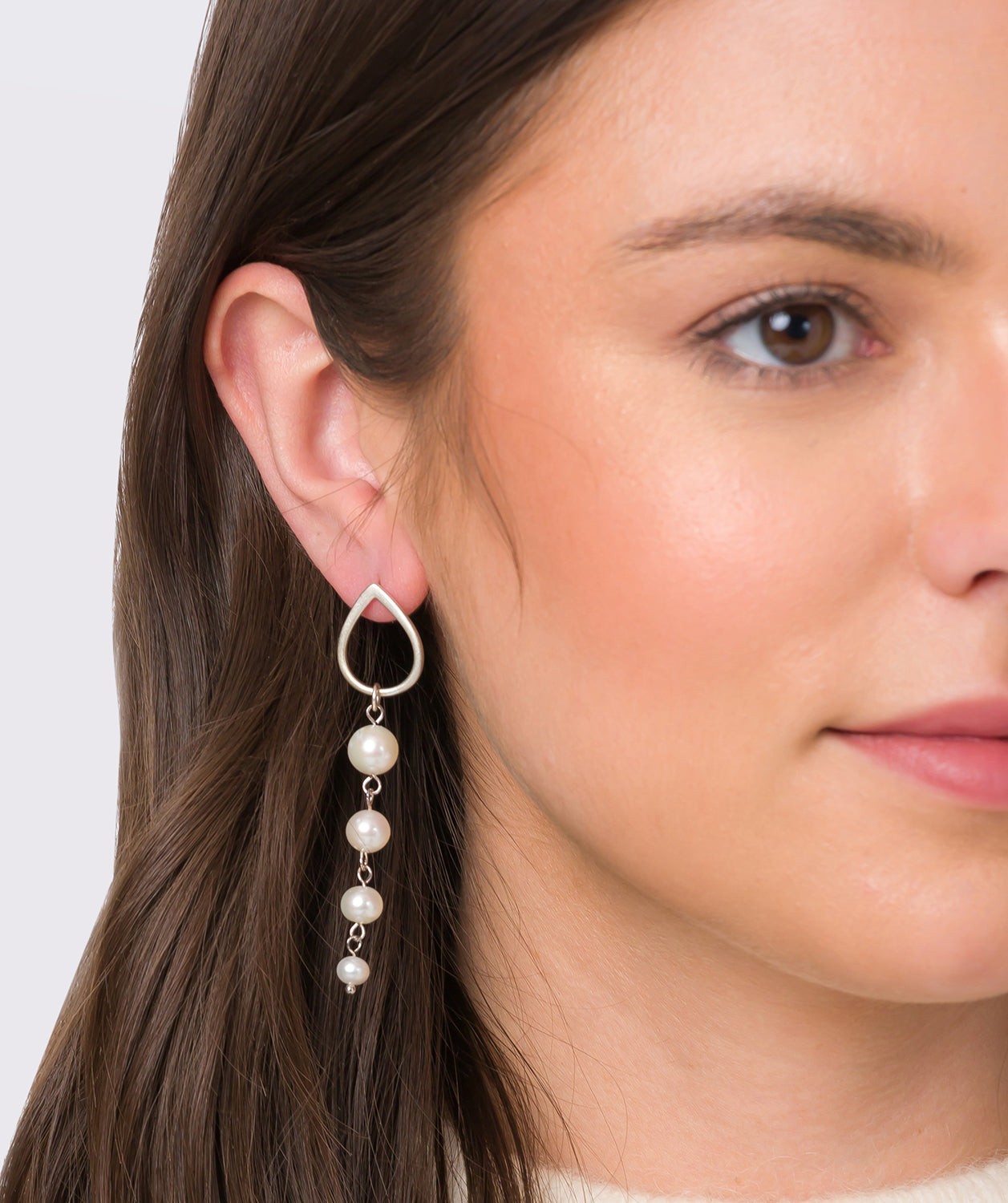 Gift Packaged 'Esperanza' Sterling Silver Freshwater Pearl Earrings