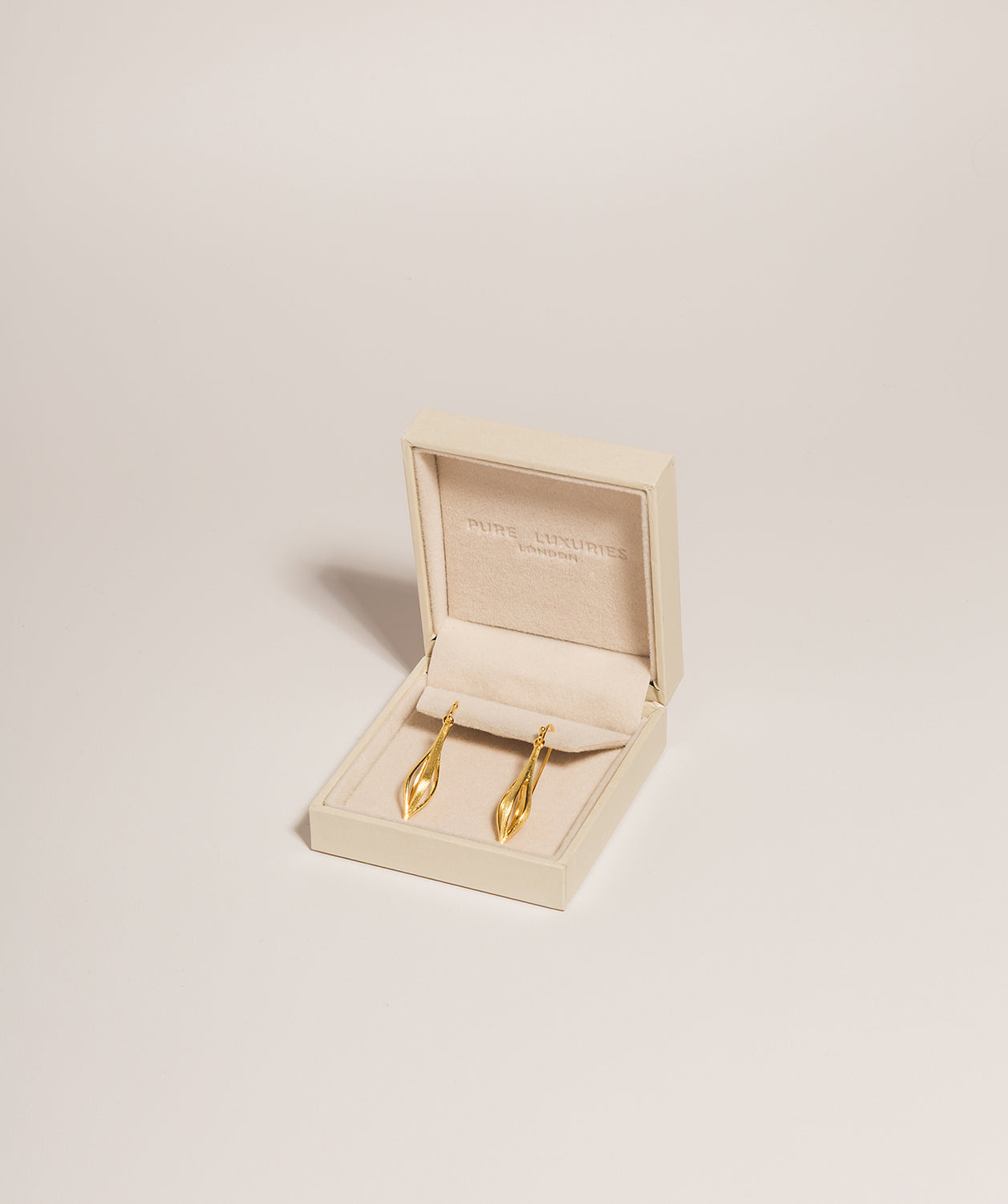 Gift Packaged 'Jodie' Brushed 18ct Yellow Gold Plated 925 Silver Caged Drop Earrings