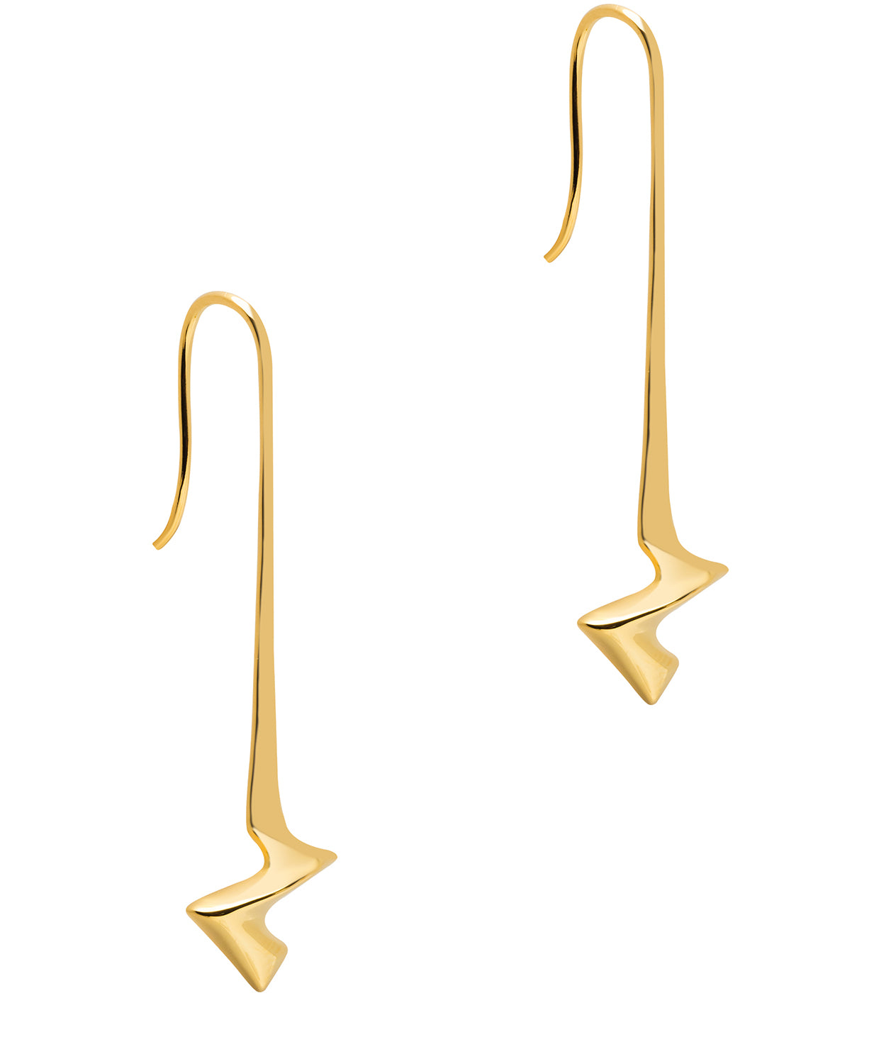 Gift Packaged 'Justina' 18ct Yellow Gold 925 Silver Minimalist Angular Earrings