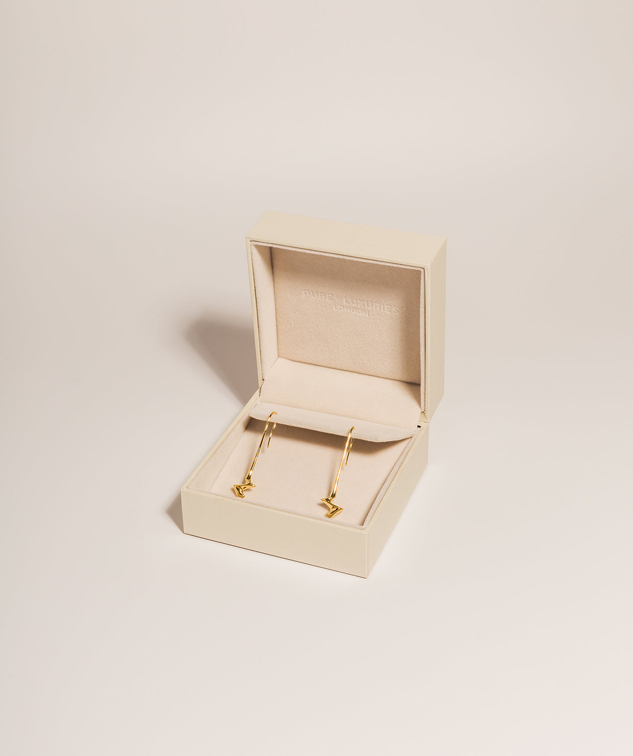 Gift Packaged 'Justina' 18ct Yellow Gold 925 Silver Minimalist Angular Earrings