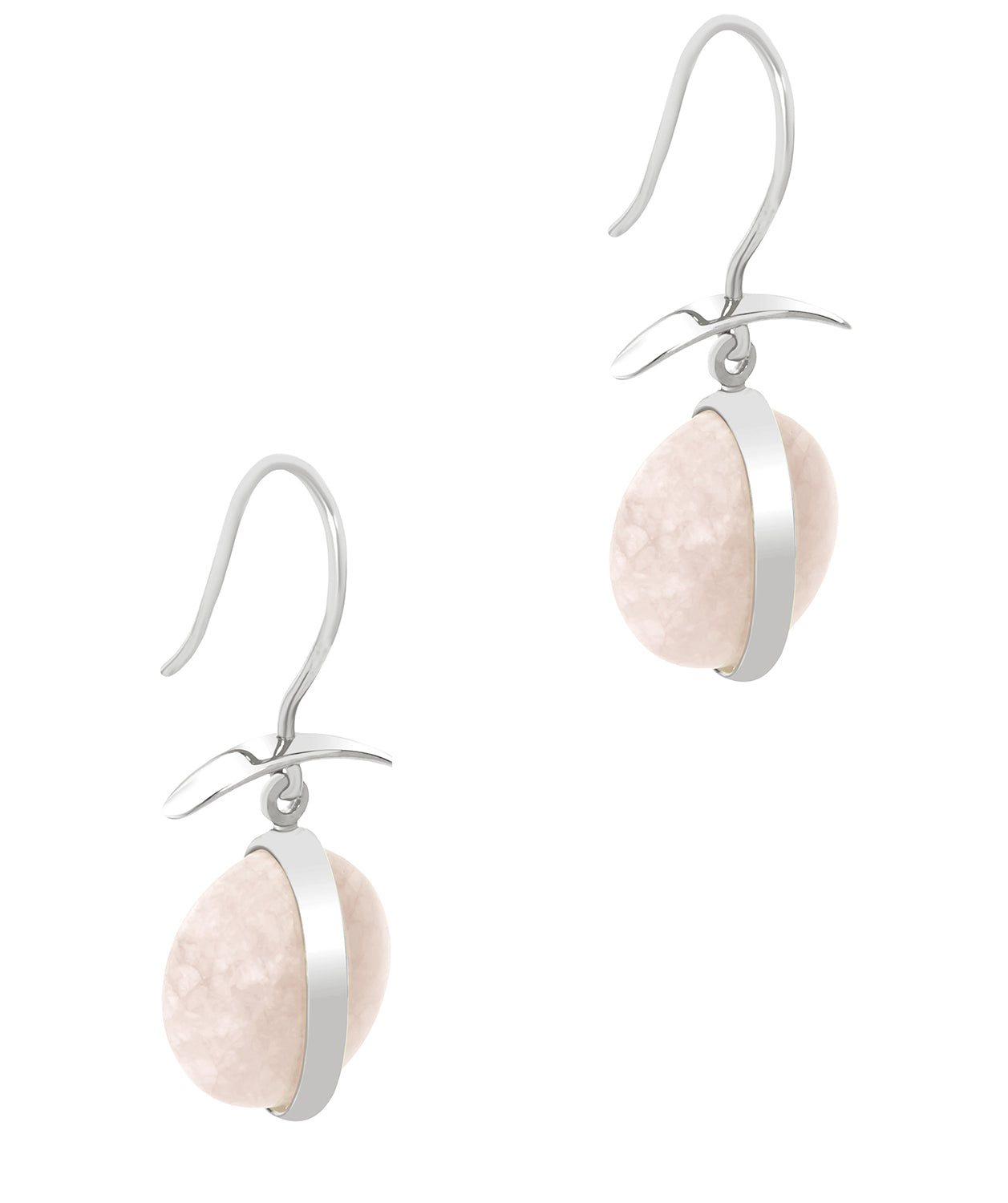 Gift Packaged 'Manon' 925 Silver & Cream Gemstone Drop Earrings