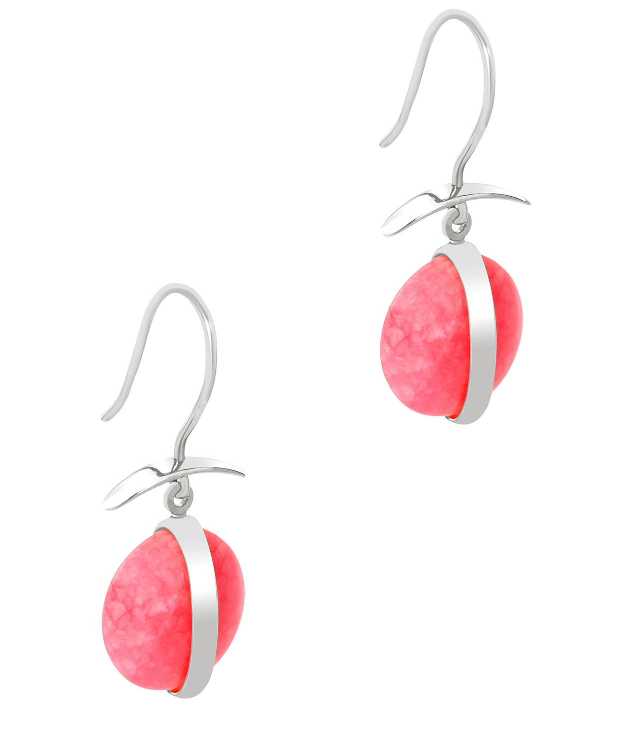 Gift Packaged 'Manon' 925 Silver & Pink Gemstone Drop Earrings