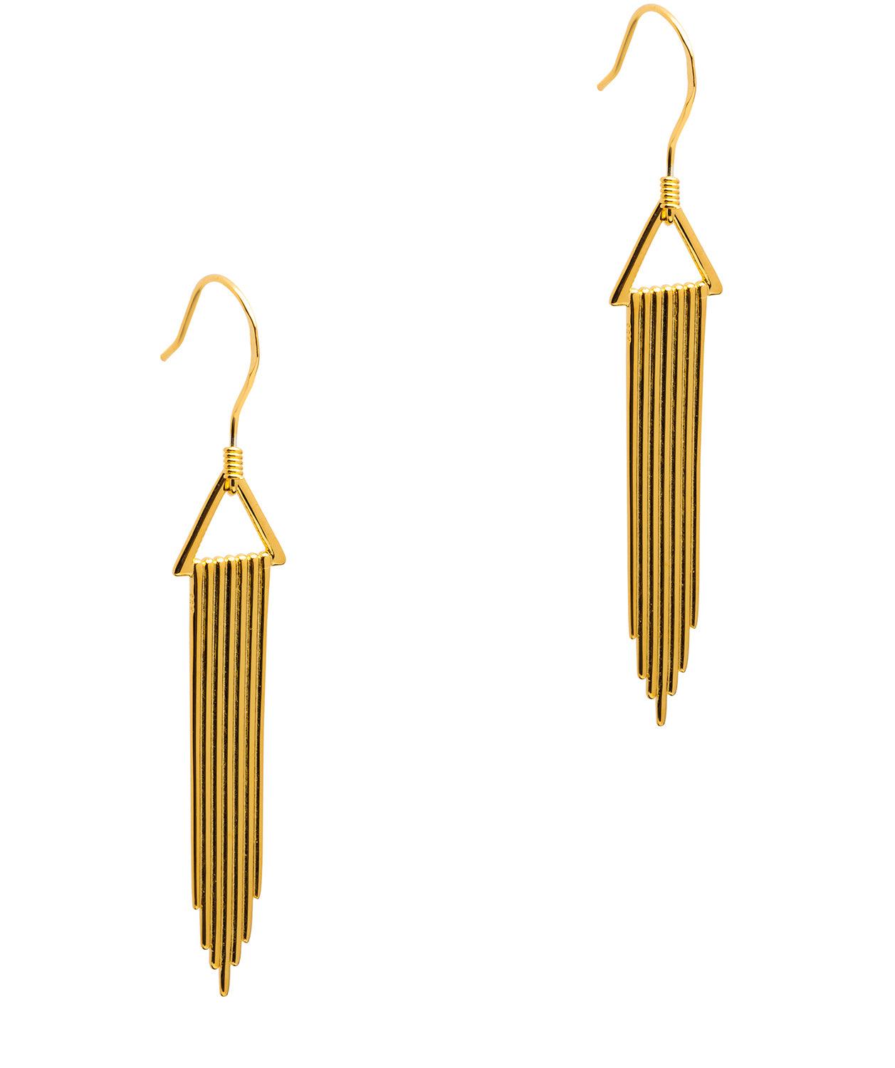 Gift Packaged 'Wendy' 18ct Yellow Gold Plated 925 Silver Geometric Drop Earrings