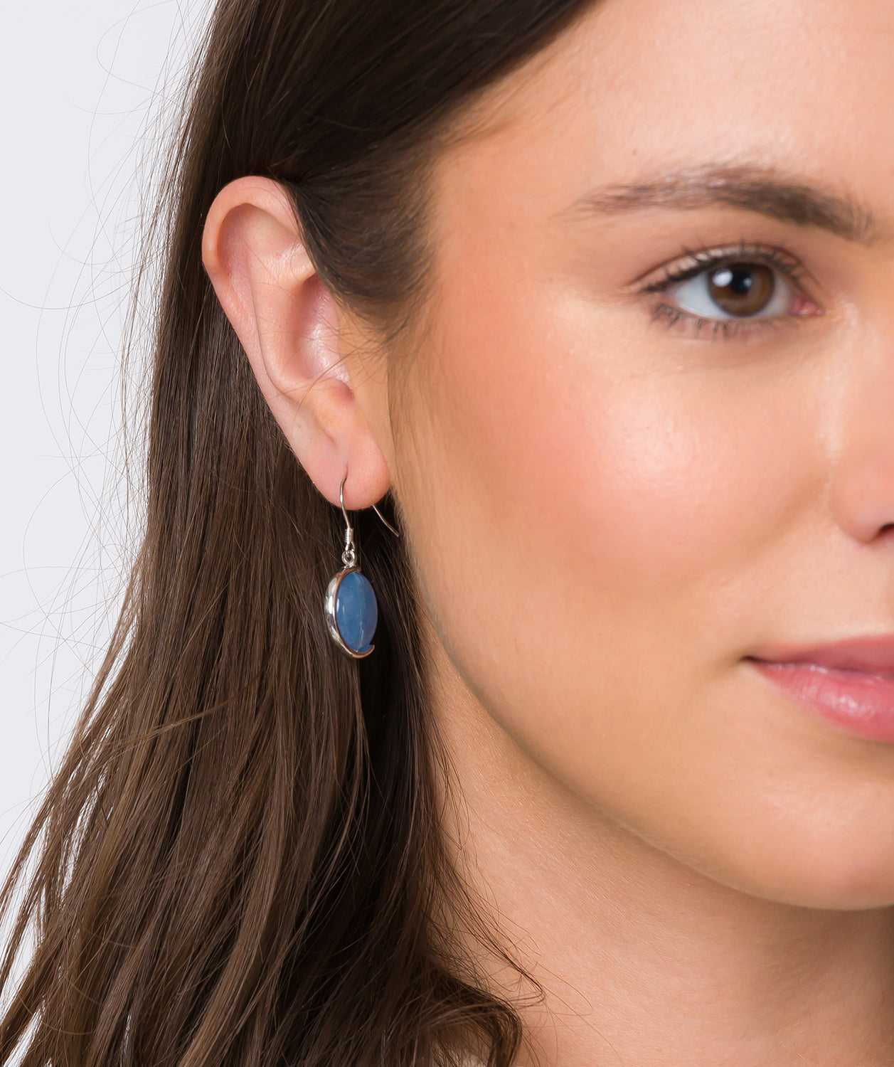 Gift Packaged 'Mattea' 925 Silver & Blue Gemstone Drop Earrings