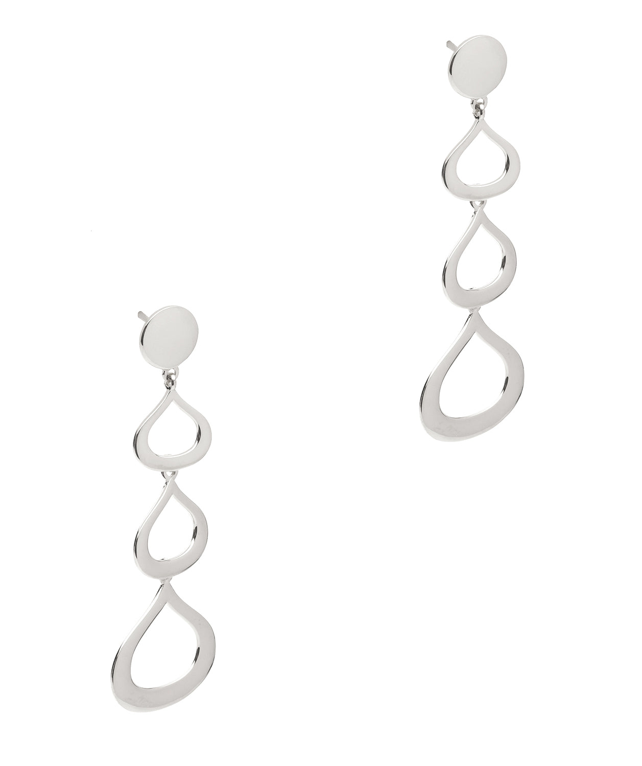 Gift Packaged 'Samara' 925 Silver Cut-Out Raindrop Drop Earrings