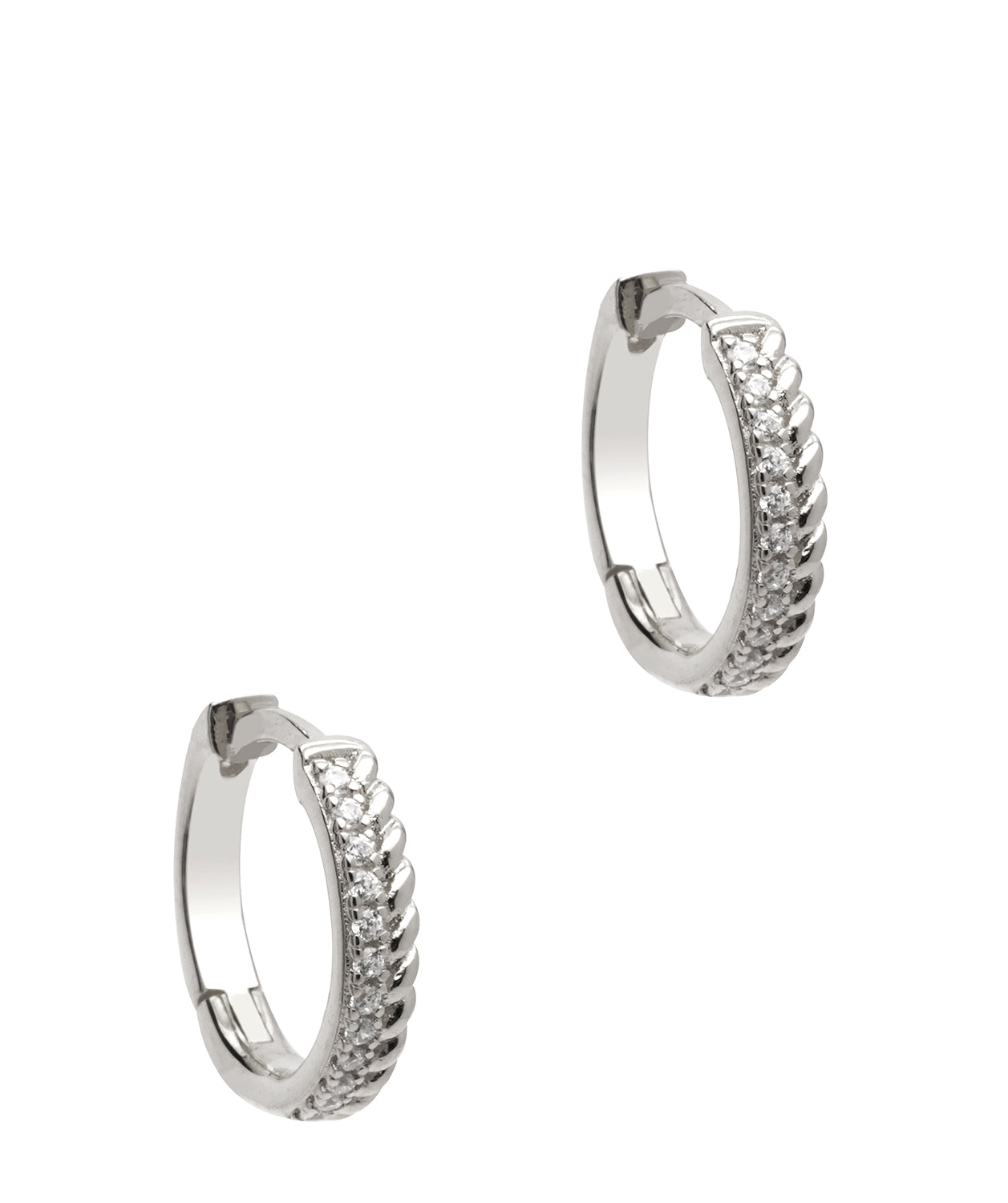 Gift Packaged 'Polly' 925 Silver & Cubic Zirconia Mini Hoop Earrings