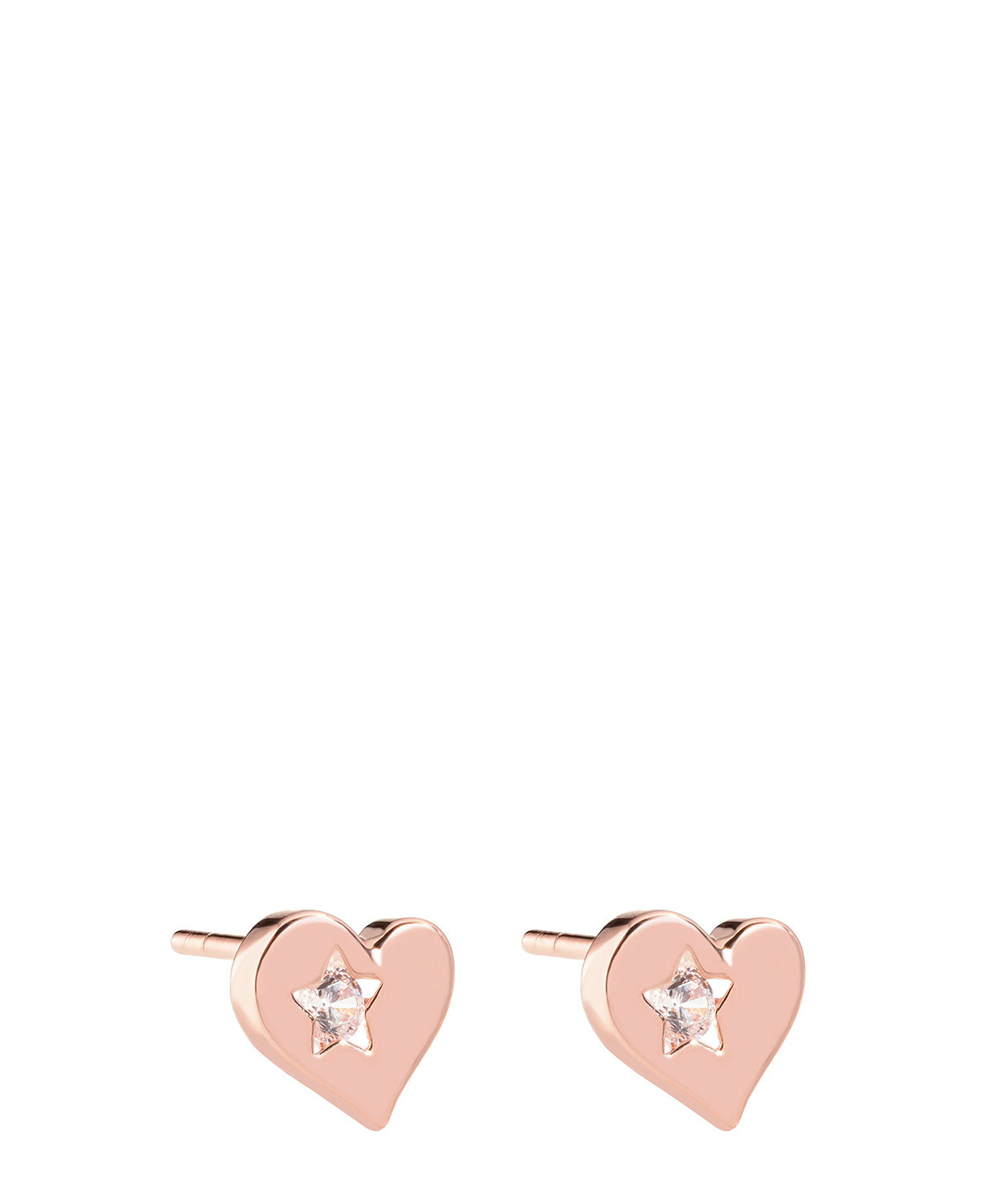 'Argentia' Rose Gold Plated Sterling Silver Heart Earrings image 1