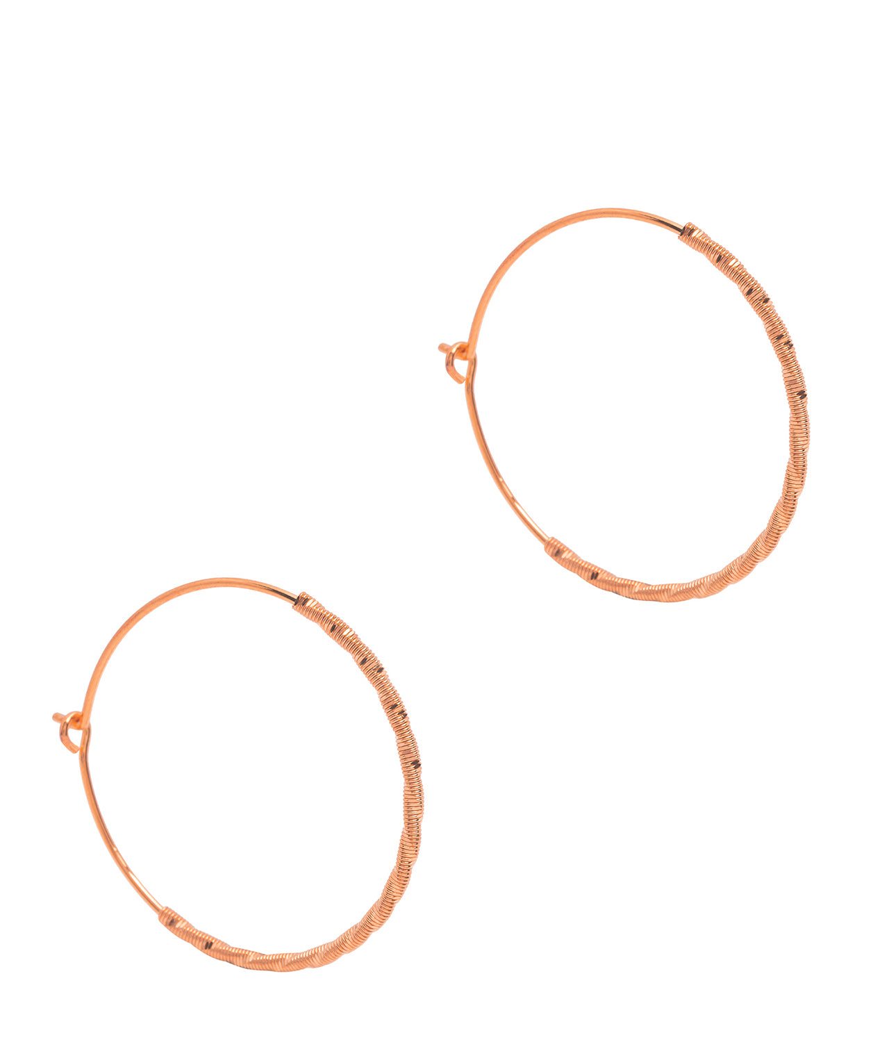 Gift Packaged 'Kessie' 18ct Rose Gold Plated Sterling Silver Twist Hooped Earrings