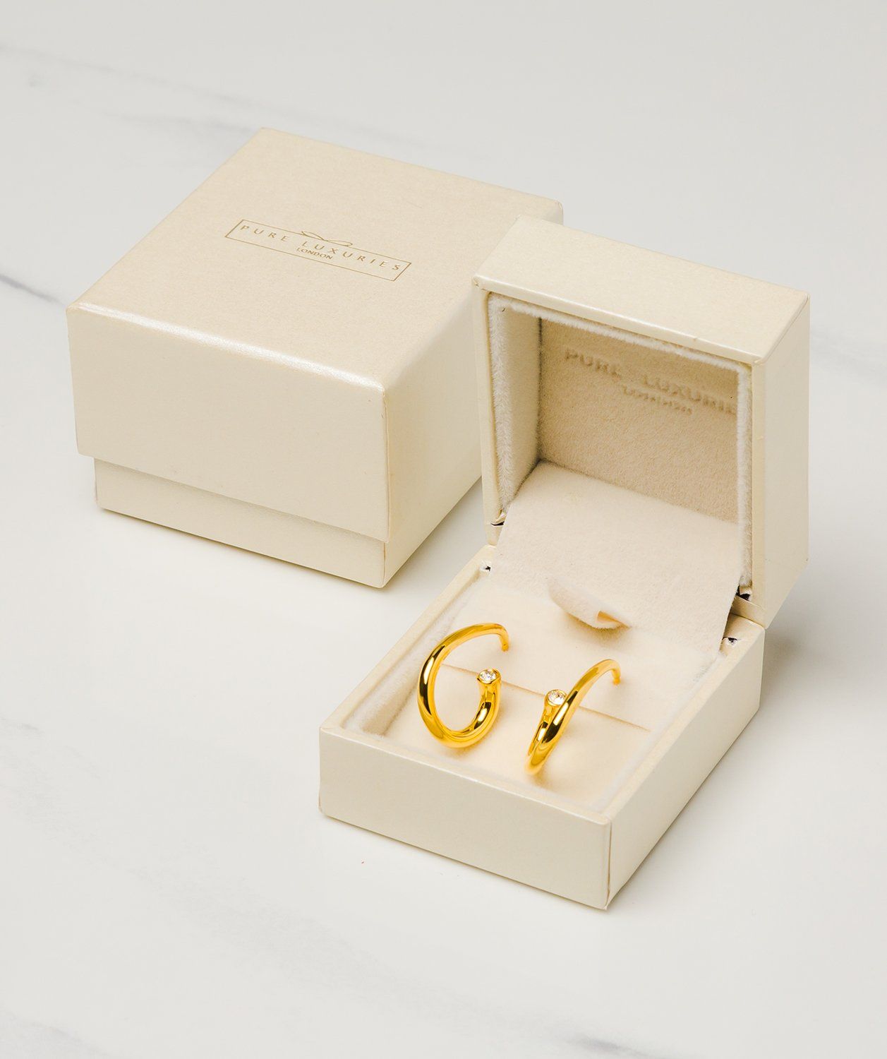 Gift Packaged 'Fabiana' 18ct Yellow Gold Plated Sterling Silver Open Hoop Earrings