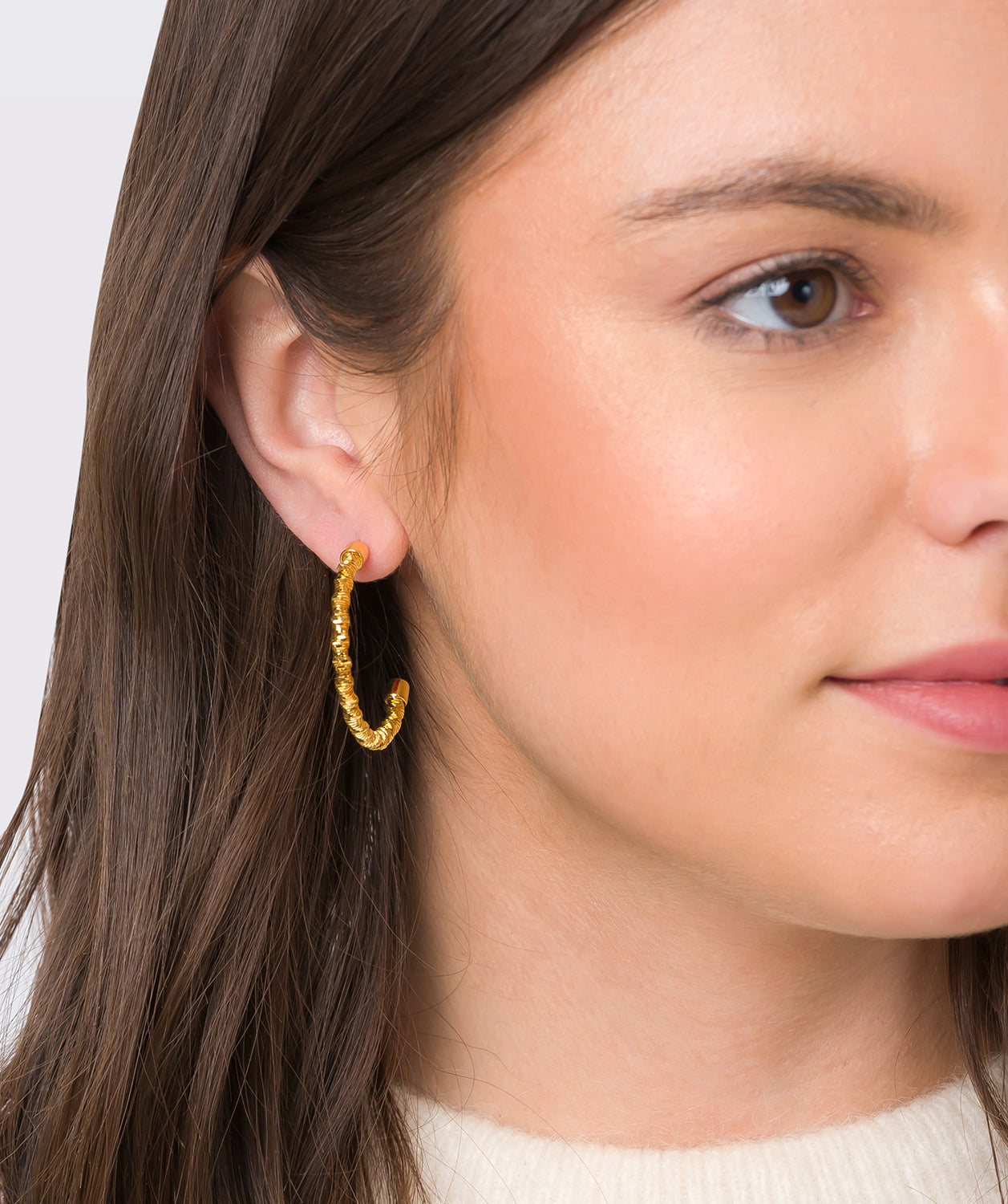 Gift Packaged 'Zofia' 18ct Yellow Gold Plated Sterling Silver Twist Half Hoop Earrings