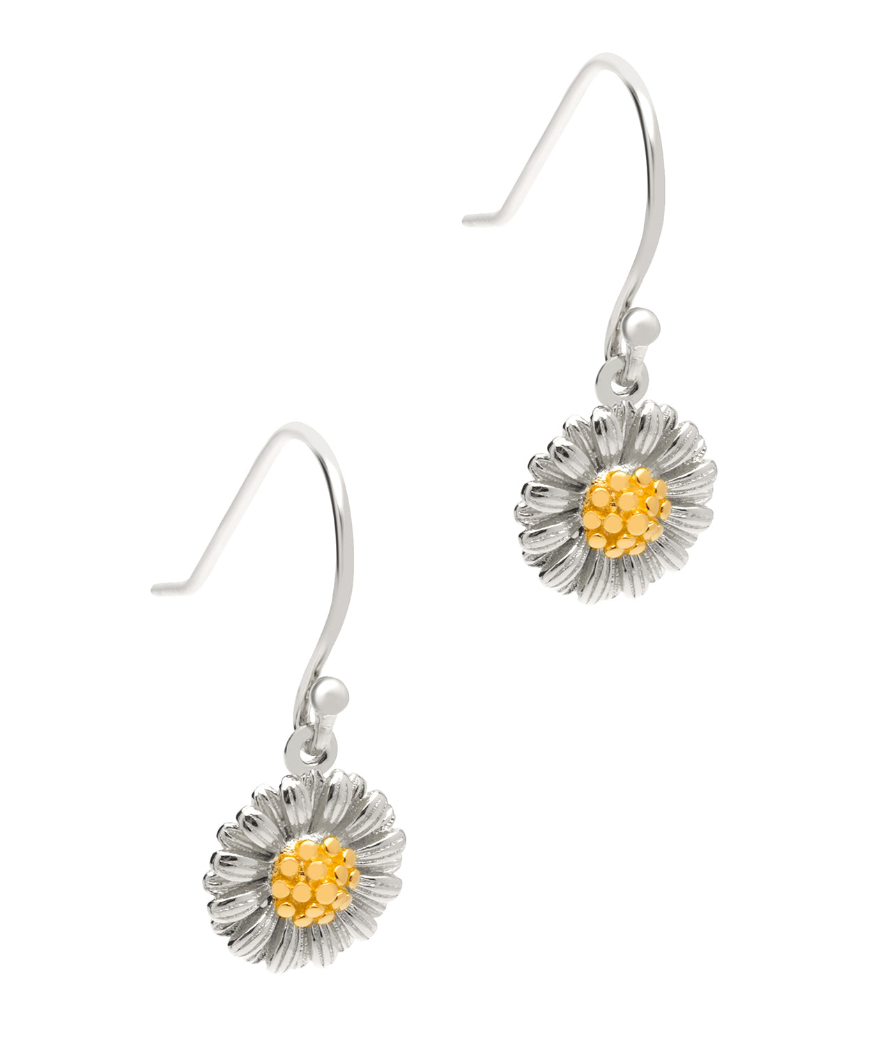 Gift Packaged 'Jemila' 18ct Yellow Gold Plated & 925 Silver Daisy Drop Earrings