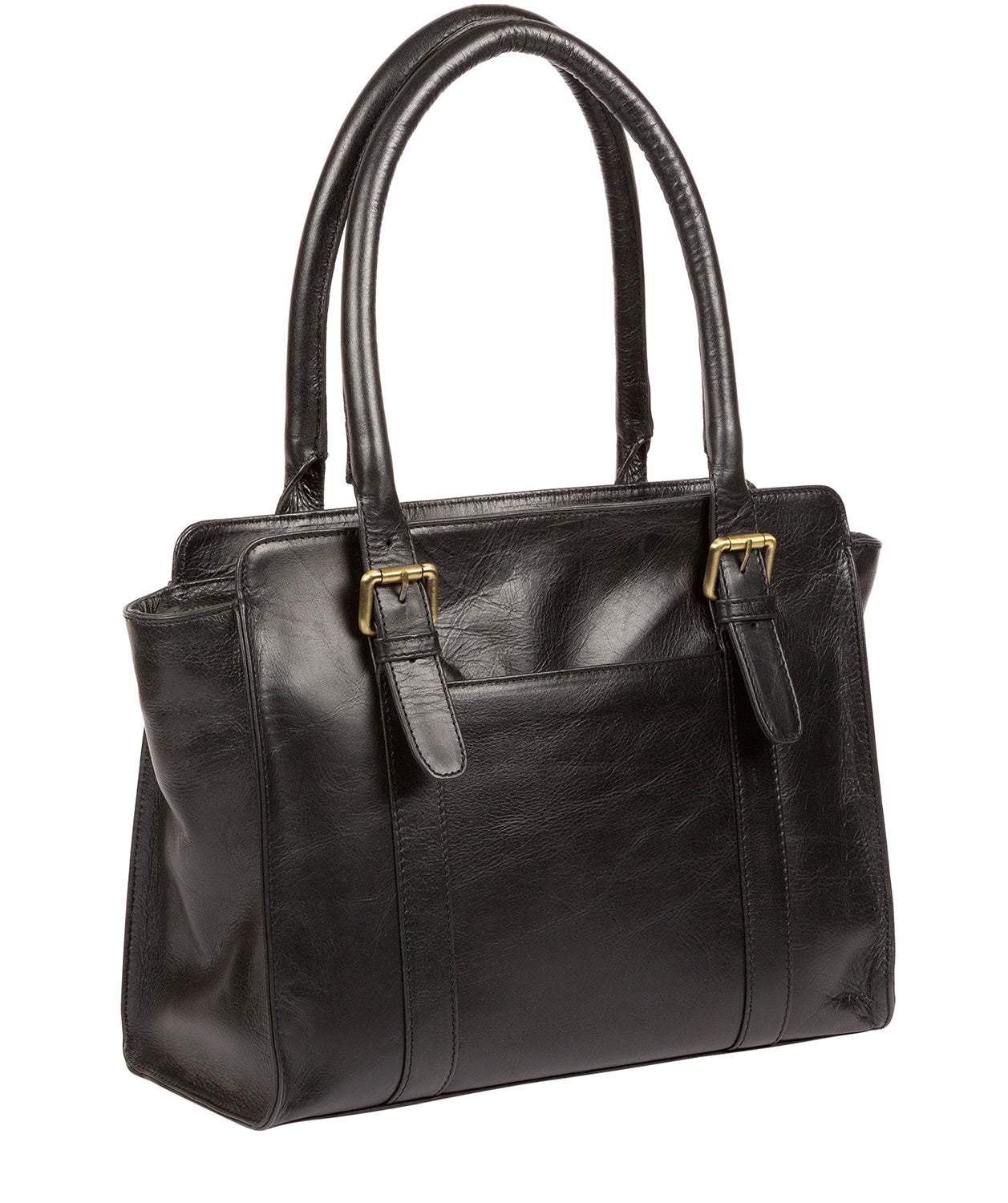 'Scarlett' Ebony Leather Handbag Pure Luxuries London