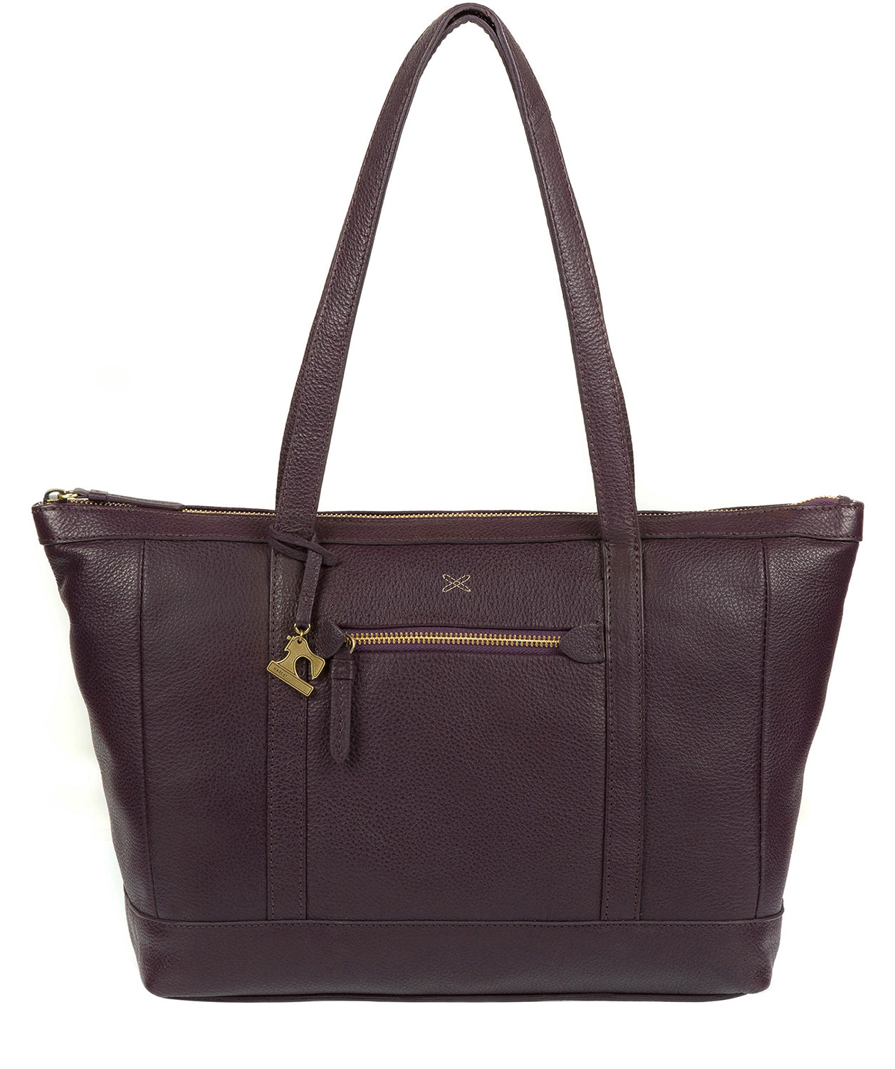 'Ellis' Plum Leather Tote Bag image 1