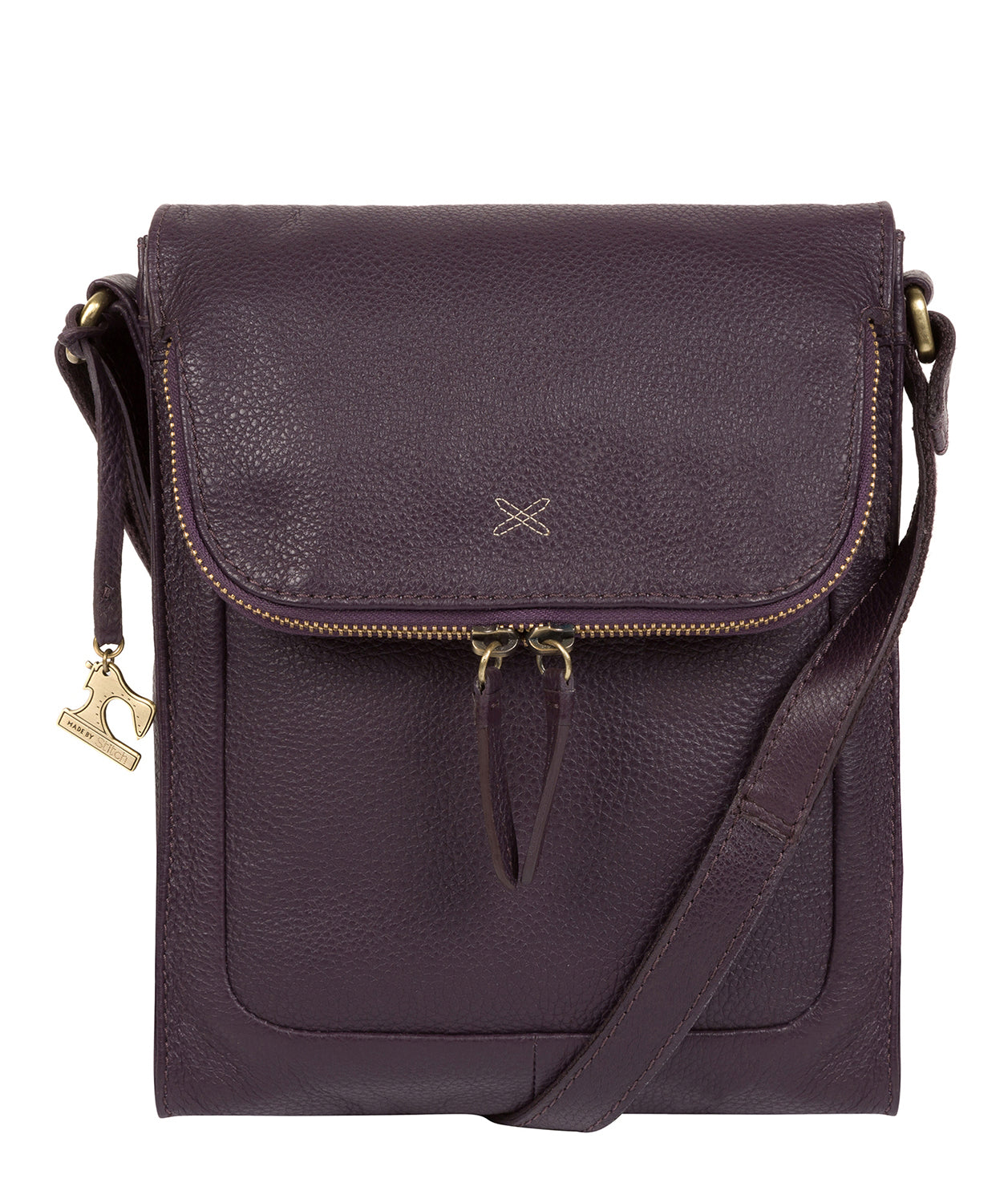 'Sophia' Plum Handmade Cross-Body Bag image 1