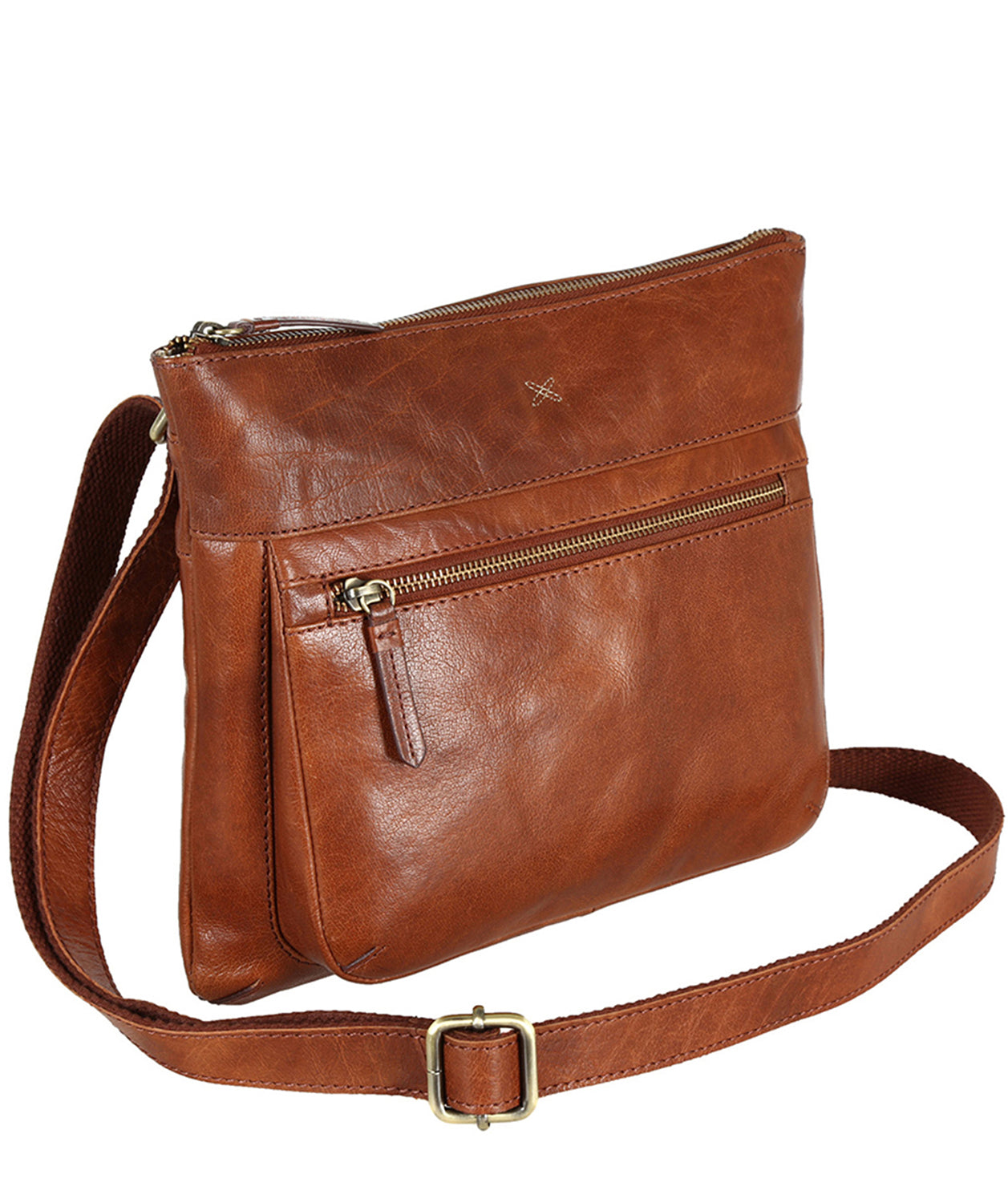 'Victoria' Vintage Cognac Leather Bag image 3