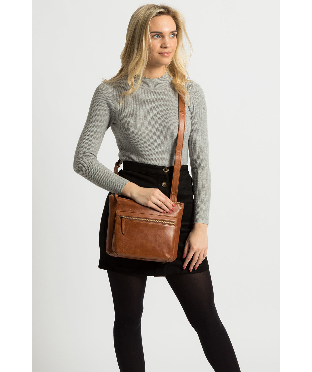 'Victoria' Bourbon Leather Cross Body Bag Pure Luxuries London