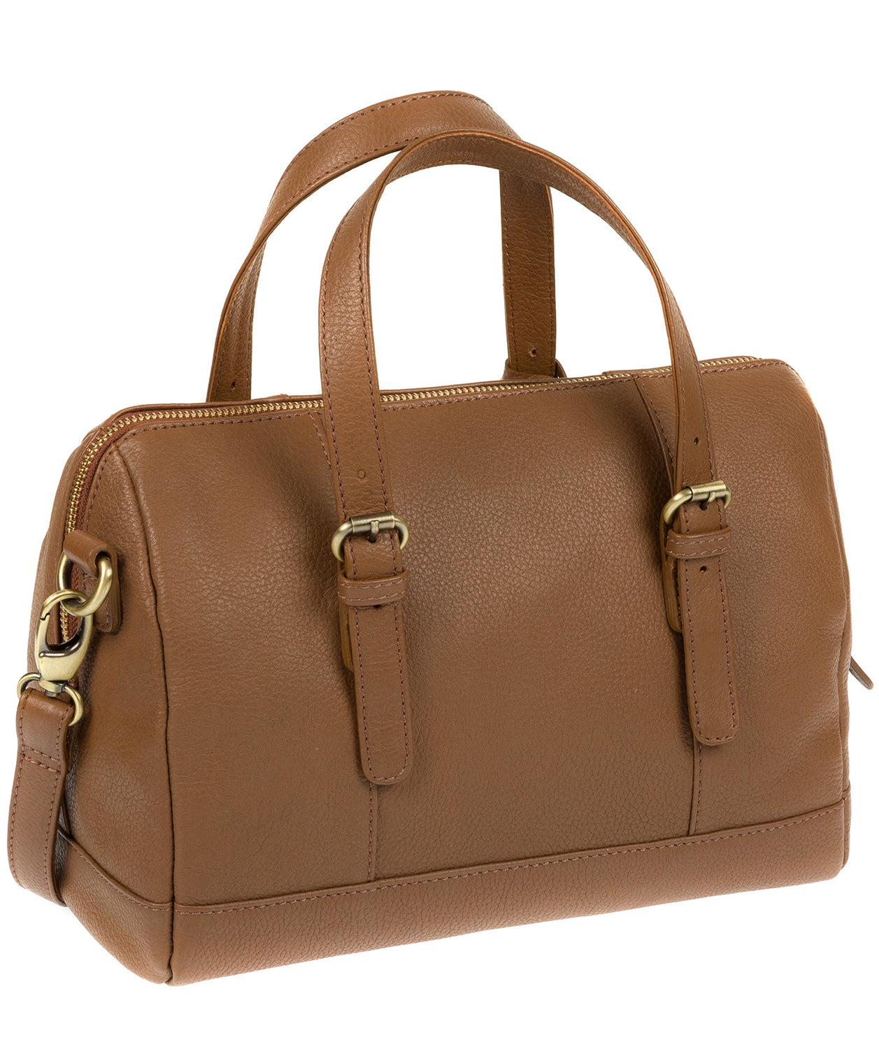 'Hayley' Dark Tan Leather Handbag image 5