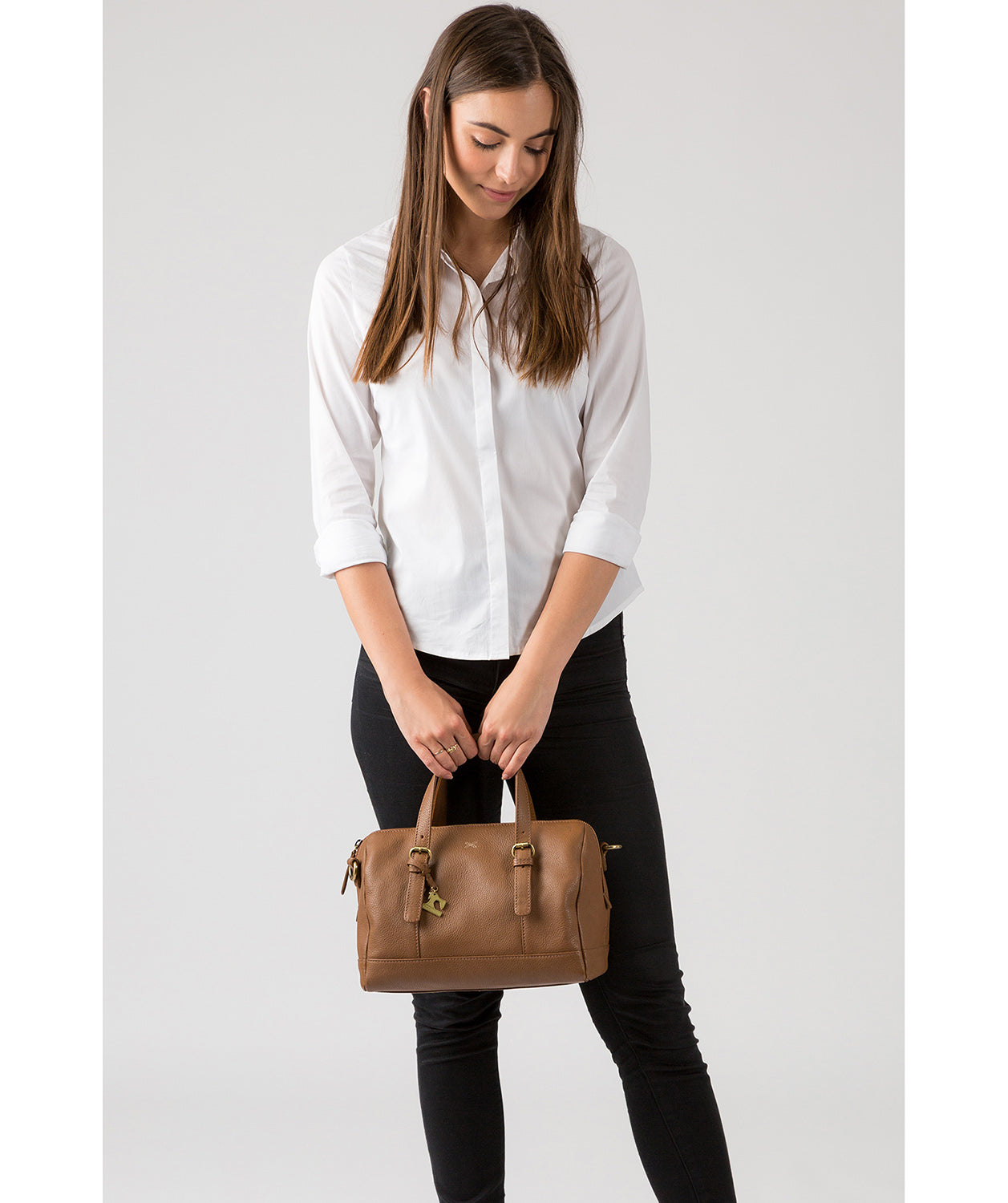 'Hayley' Dark Tan Leather Handbag