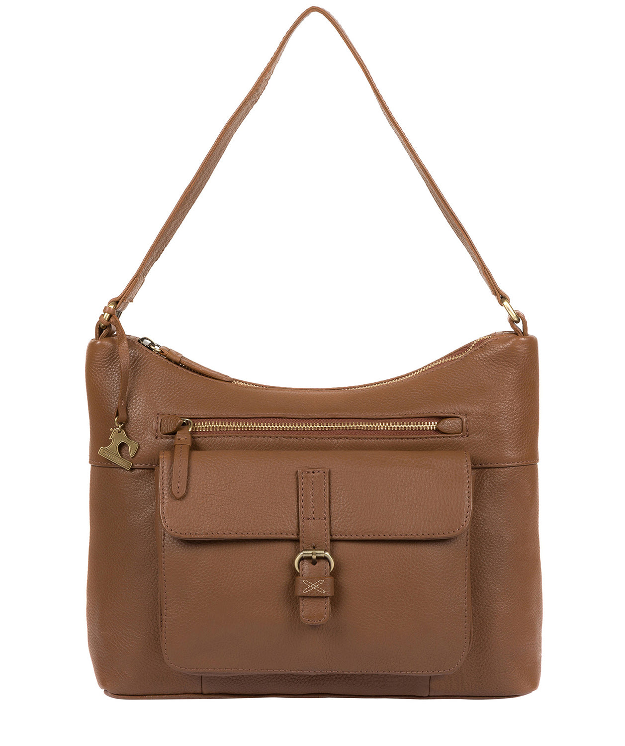 'Laura' Dark Tan Leather Shoulder Bag image 1