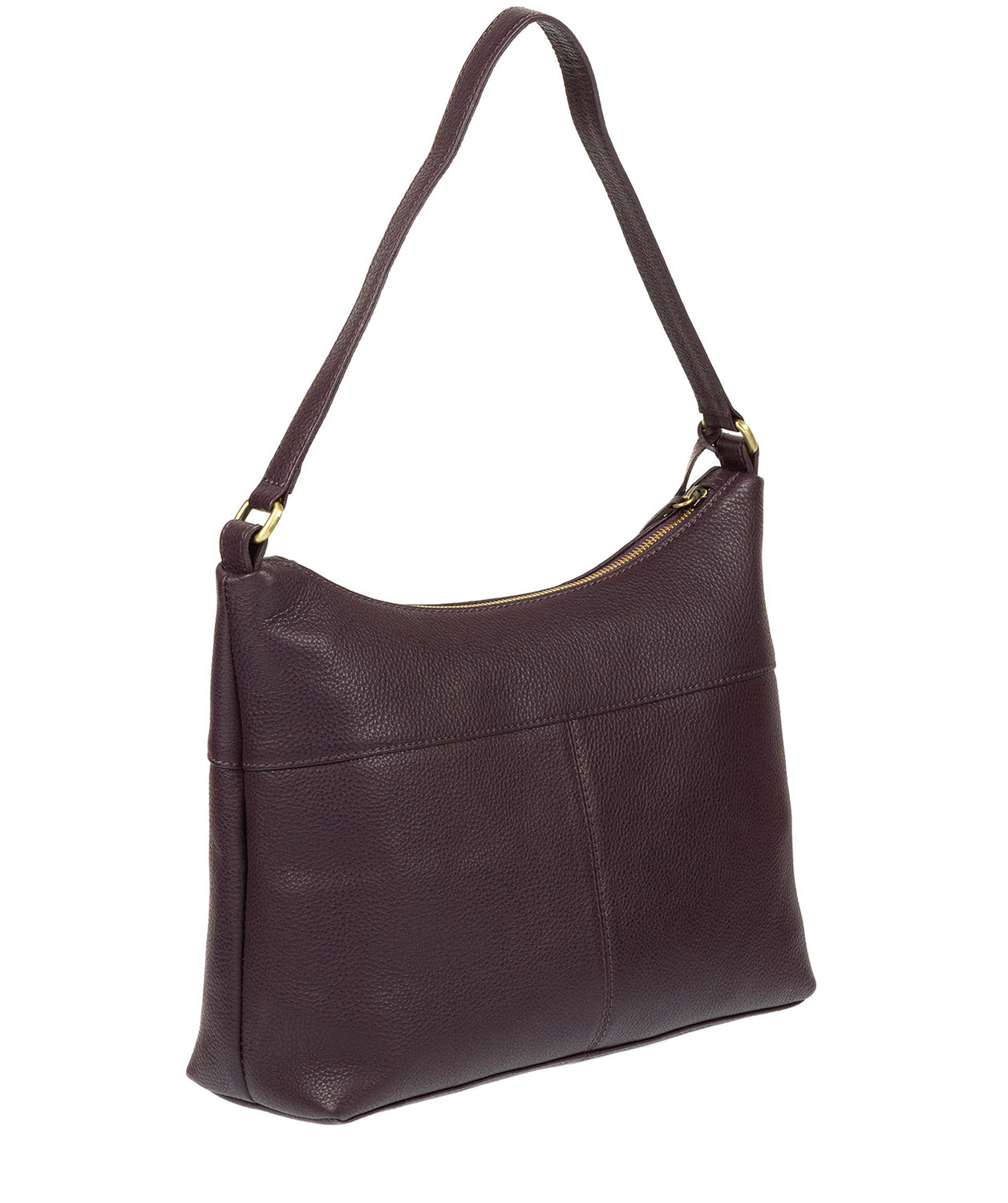 'Laura' Plum Leather Shoulder Bag