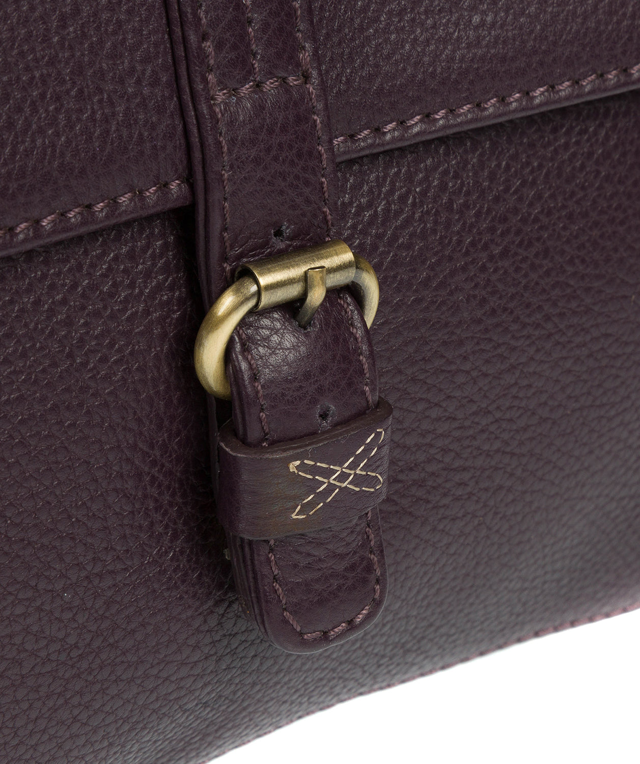 'Laura' Plum Leather Shoulder Bag