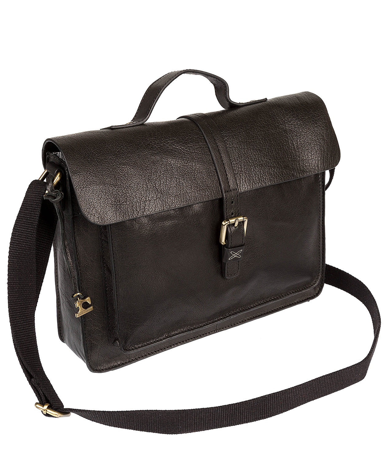 'Faith' Black Leather Cross Body Bag