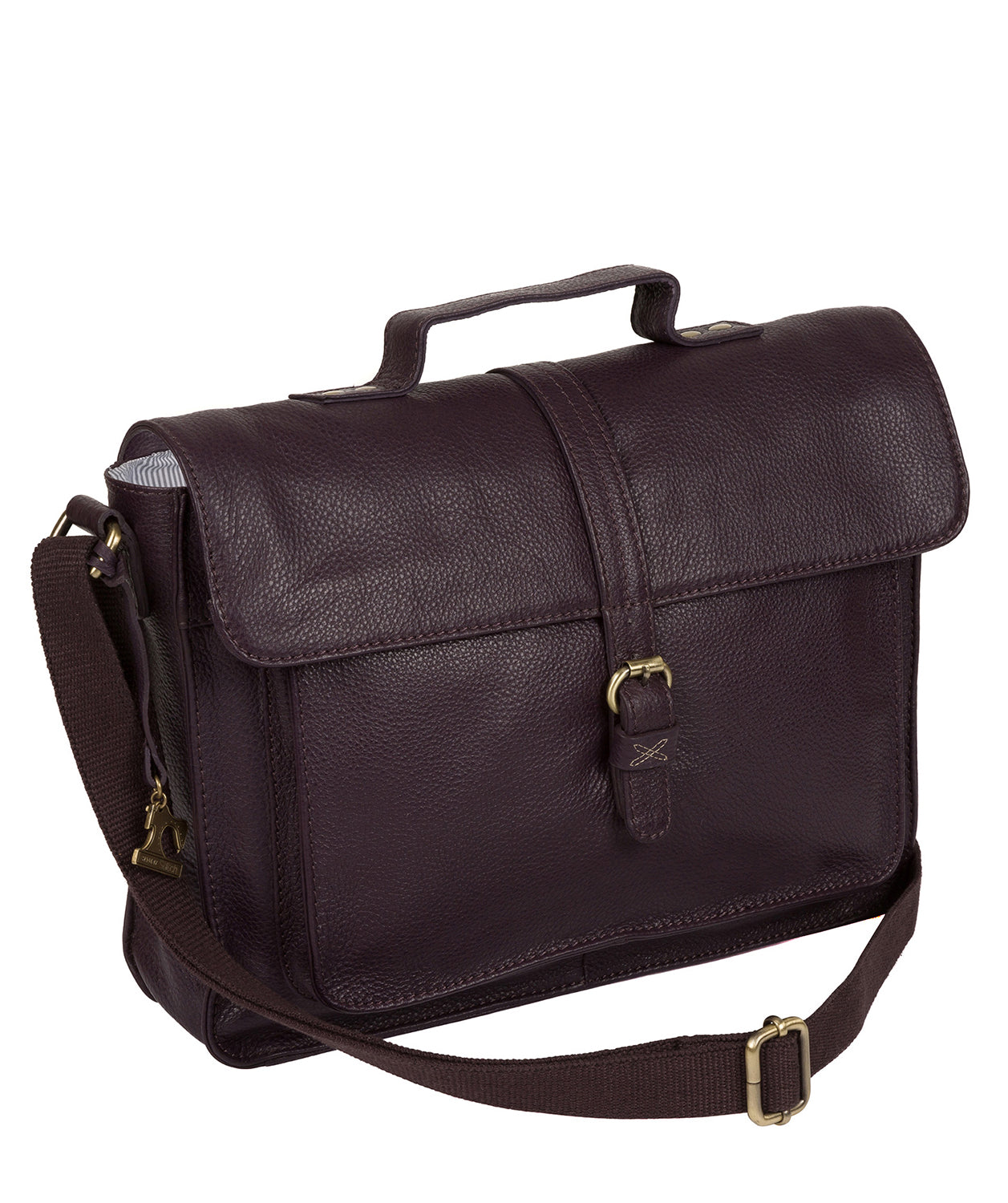 'Faith' Plum Leather Cross Body Bag