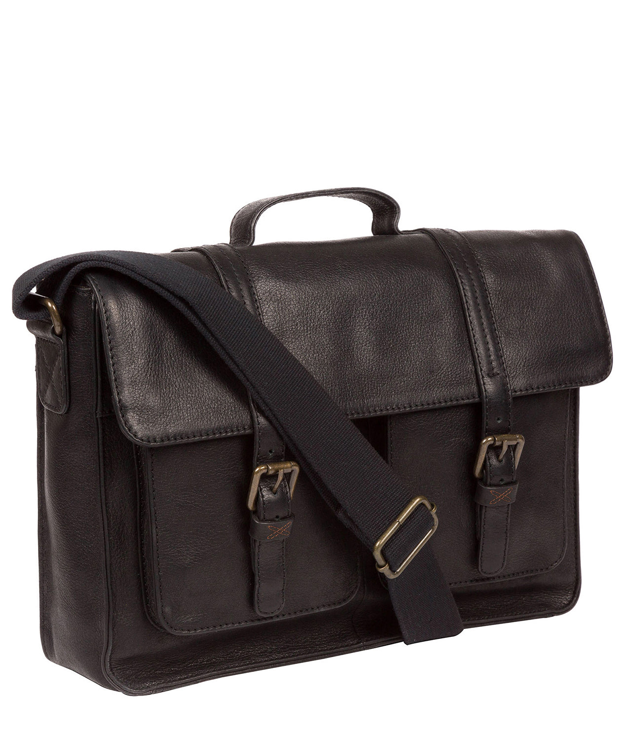 'Garsdale' Black Leather Briefcase Pure Luxuries London