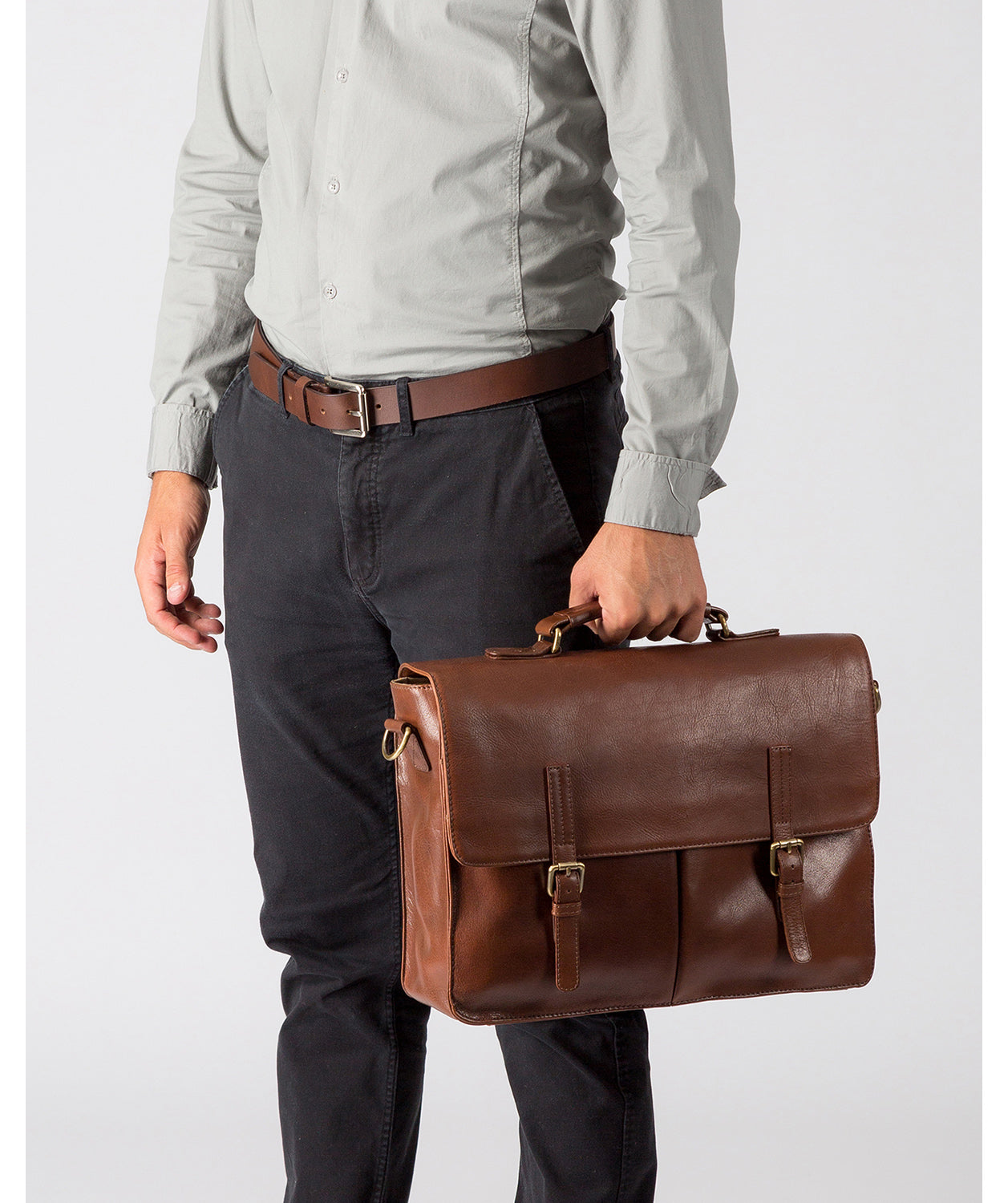 'Lorton' Treacle Handmade Leather Briefcase