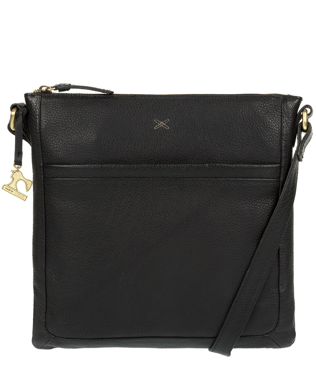 'Essie' Black Leather Cross Body Bag