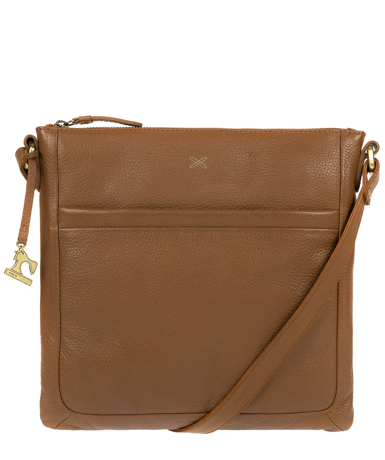 'Essie' Dark Tan Leather Cross Body Bag Pure Luxuries London