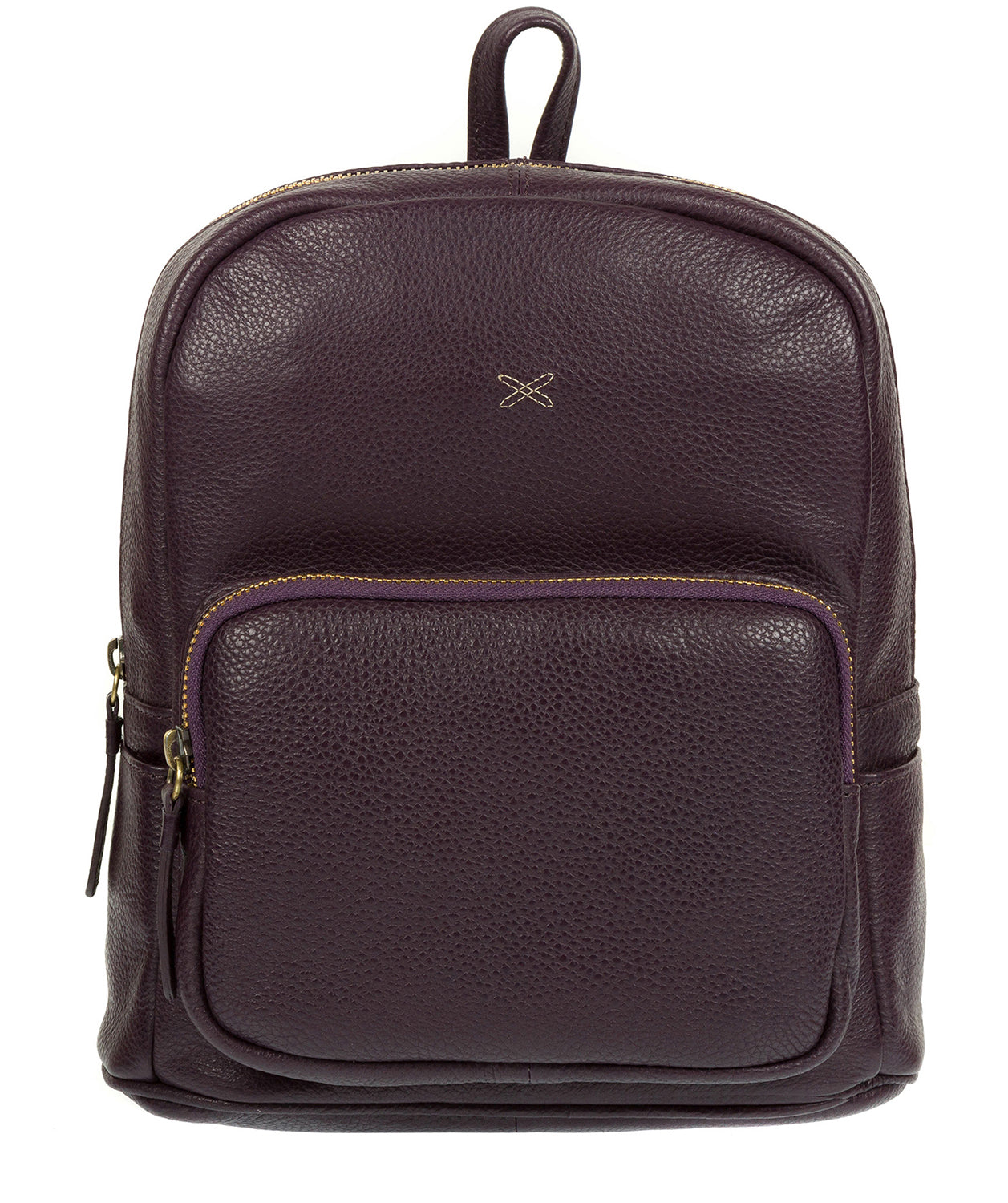 'Greer' Plum Leather Backpack Pure Luxuries London