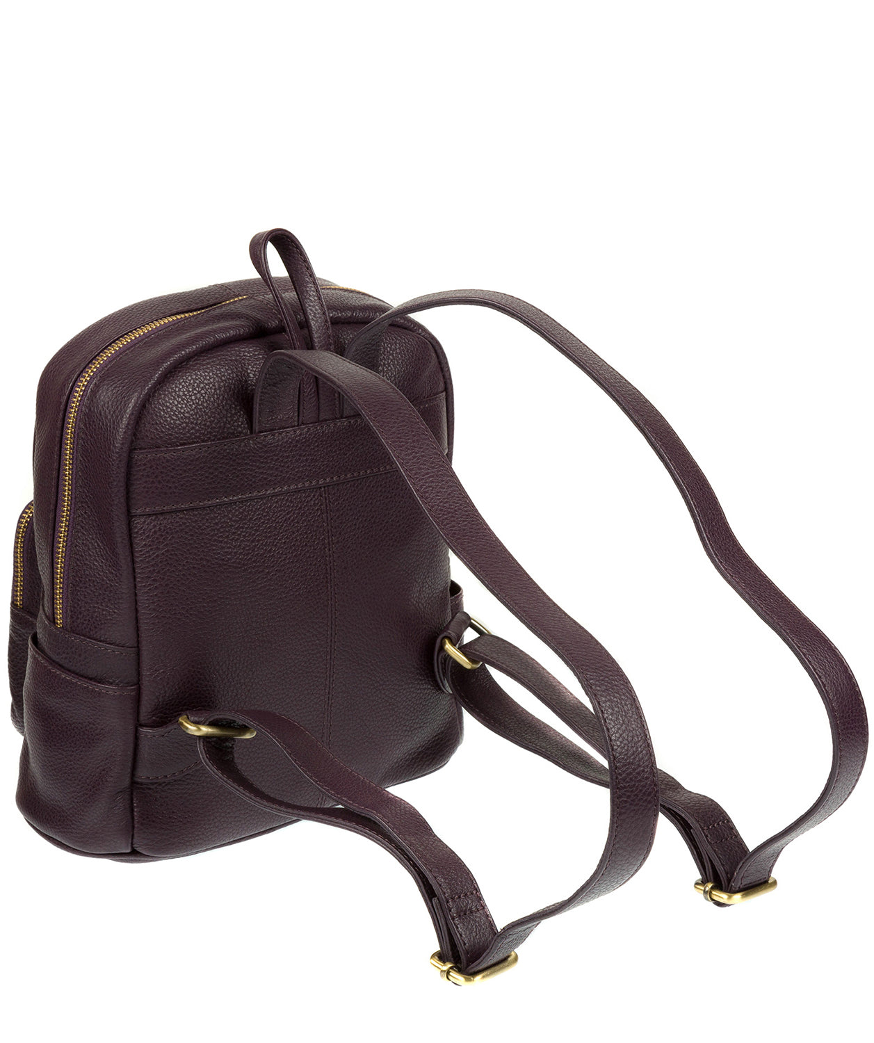 'Greer' Plum Leather Backpack Pure Luxuries London