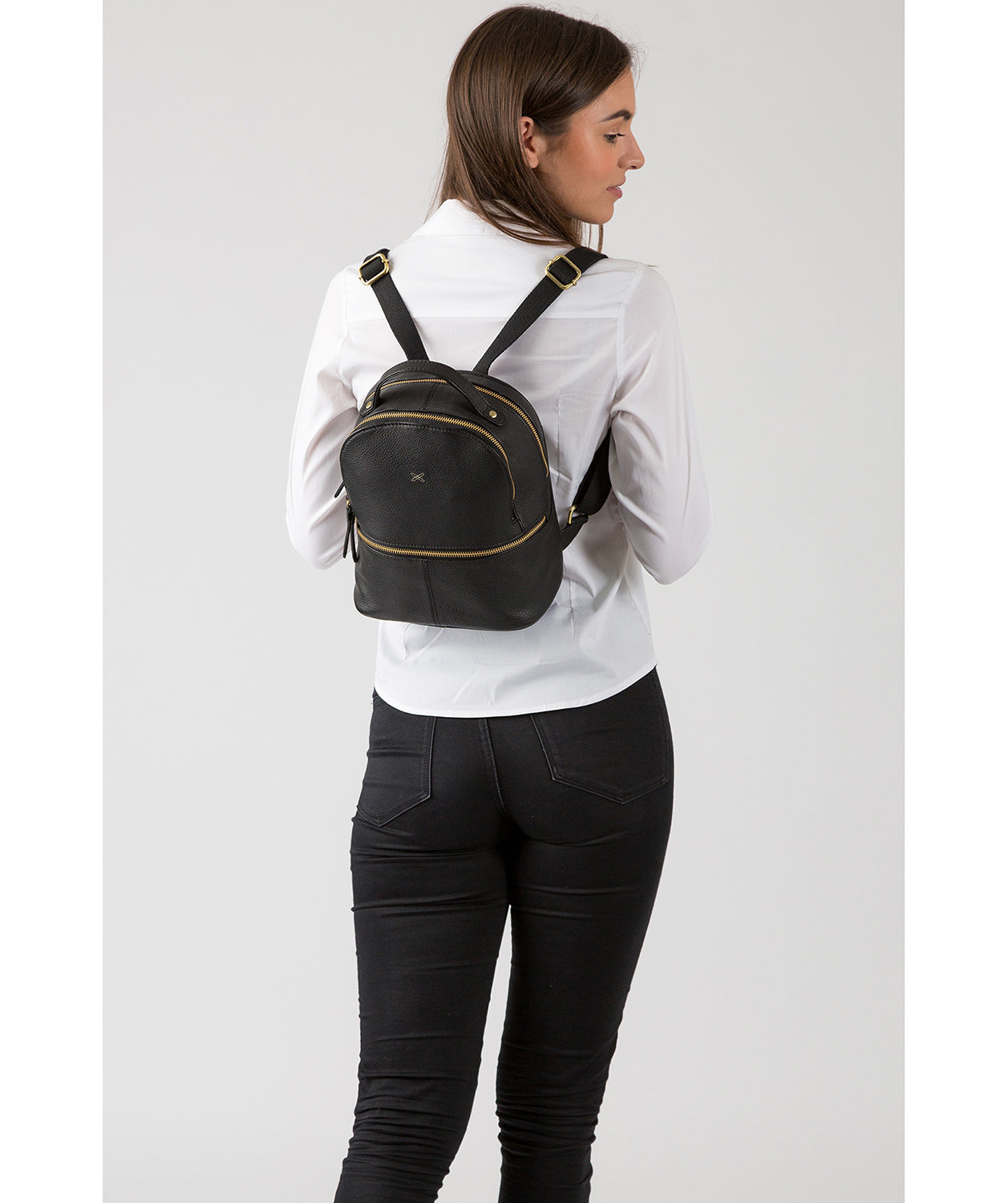 'Viva' Black Leather Backpack image 2