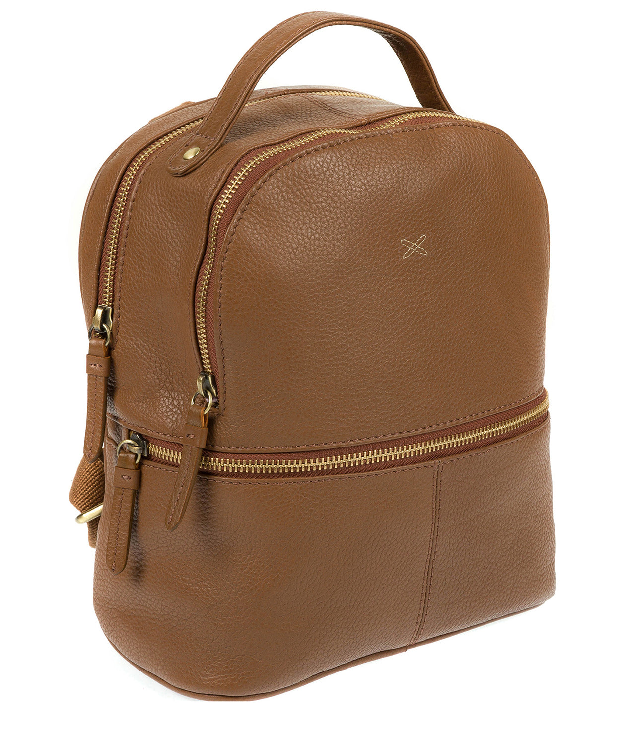 'Viva' Dark Tan Leather Backpack