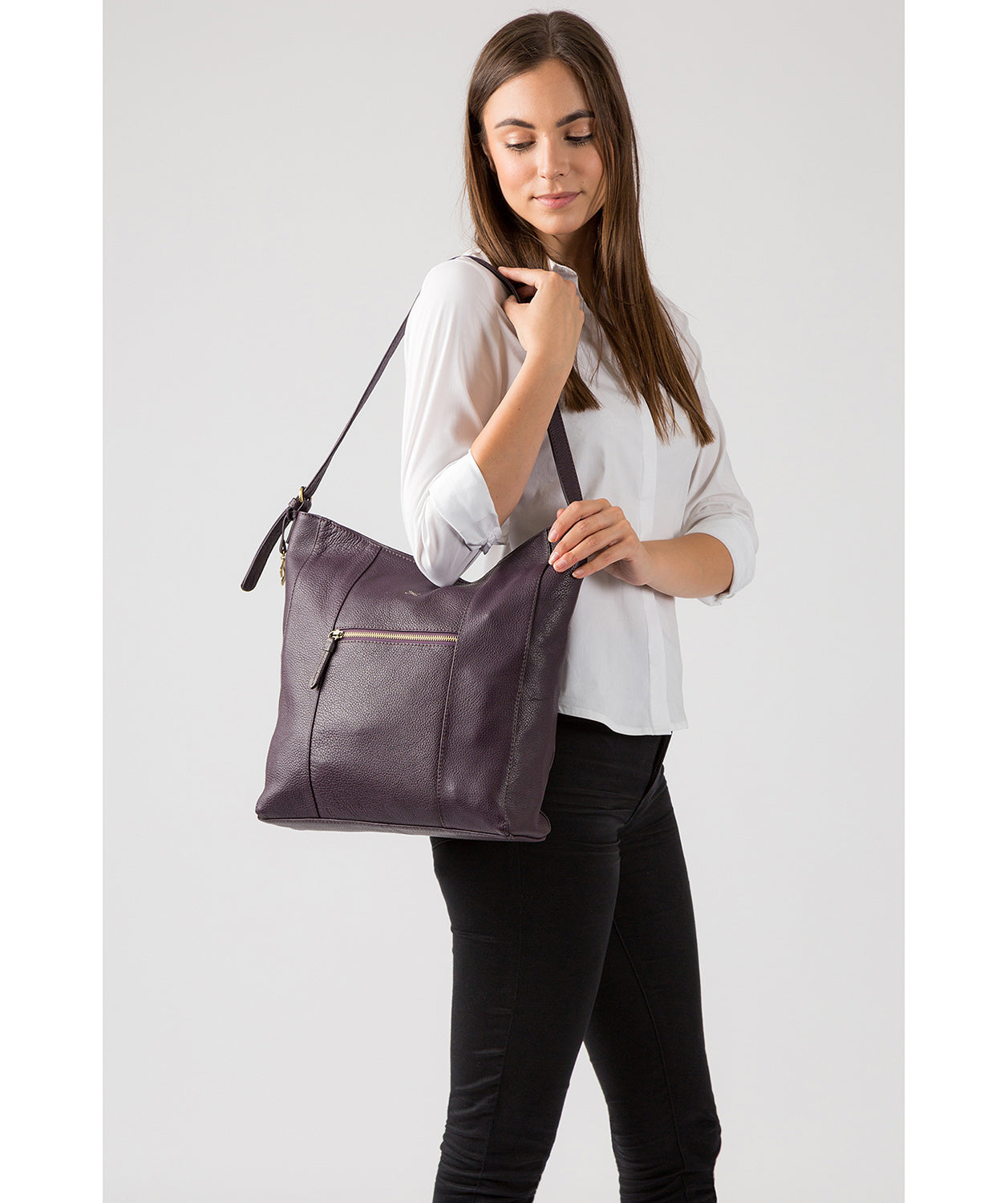 'Yashi' Plum Leather Bag