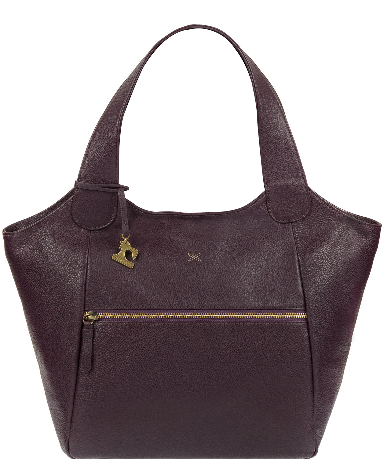 'Imani' Plum Leather Tote Bag image 1